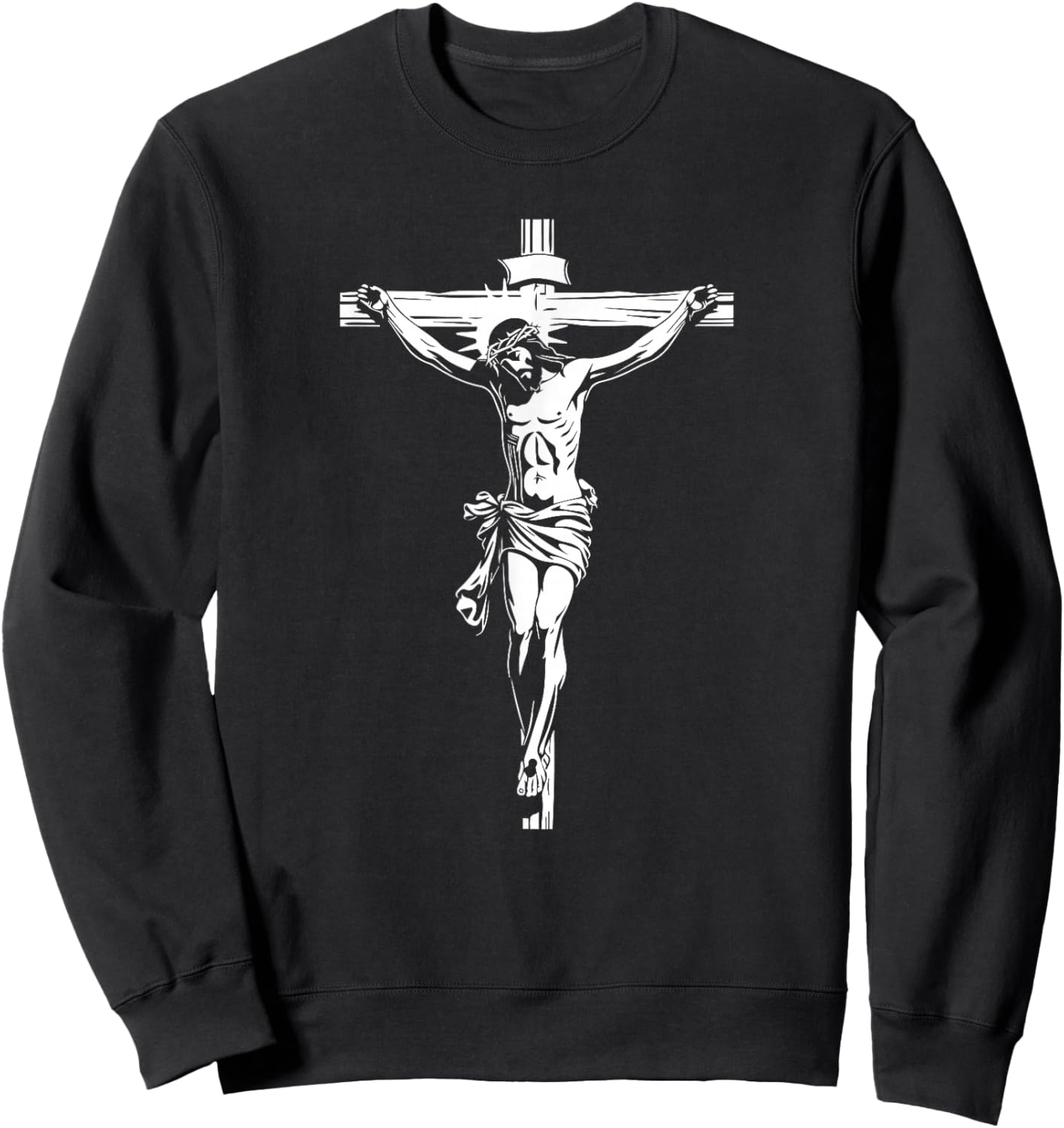 Jesus Christ On The Cross , Small, Black Sweatshirt - Sweatshirt | Black