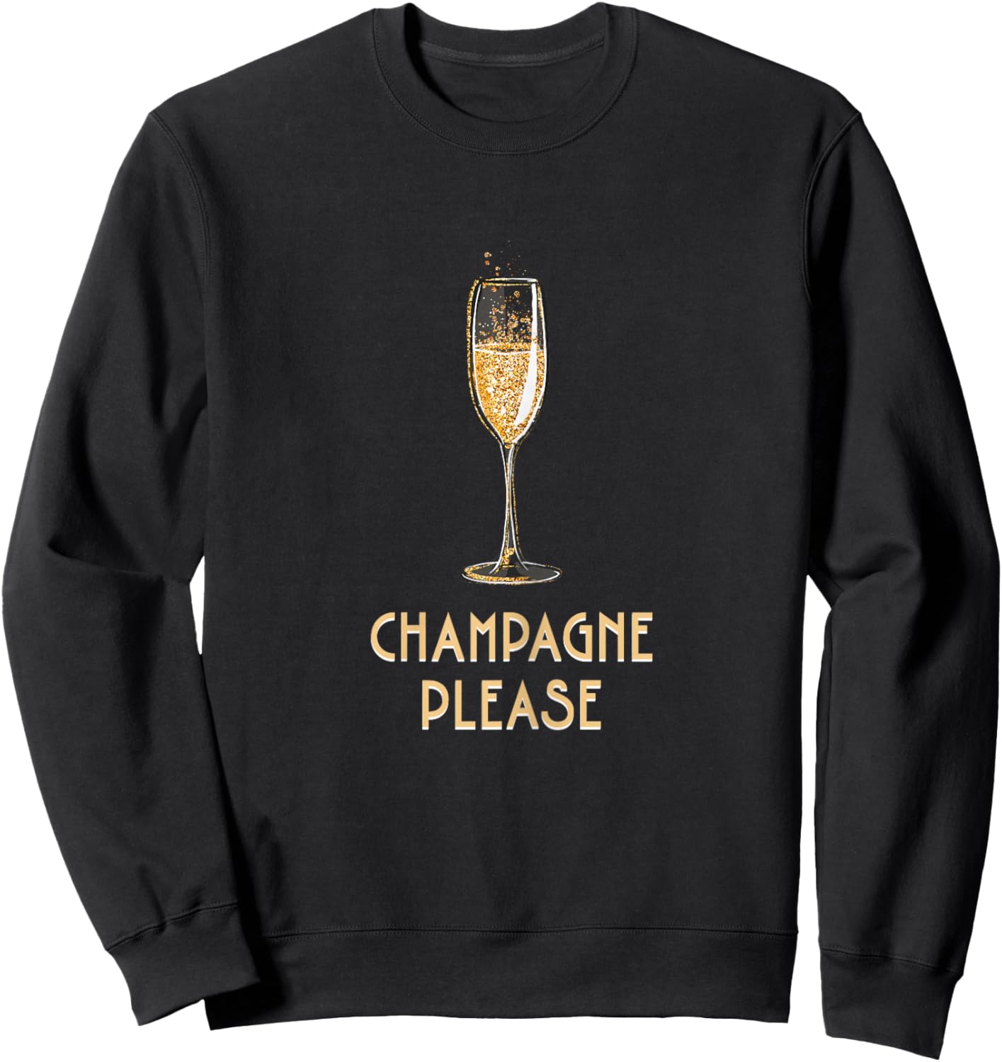 Champagne and Prosecco – Champagne Please , Black, Female X-Small Sweatshirt - Sweatshirt | Black