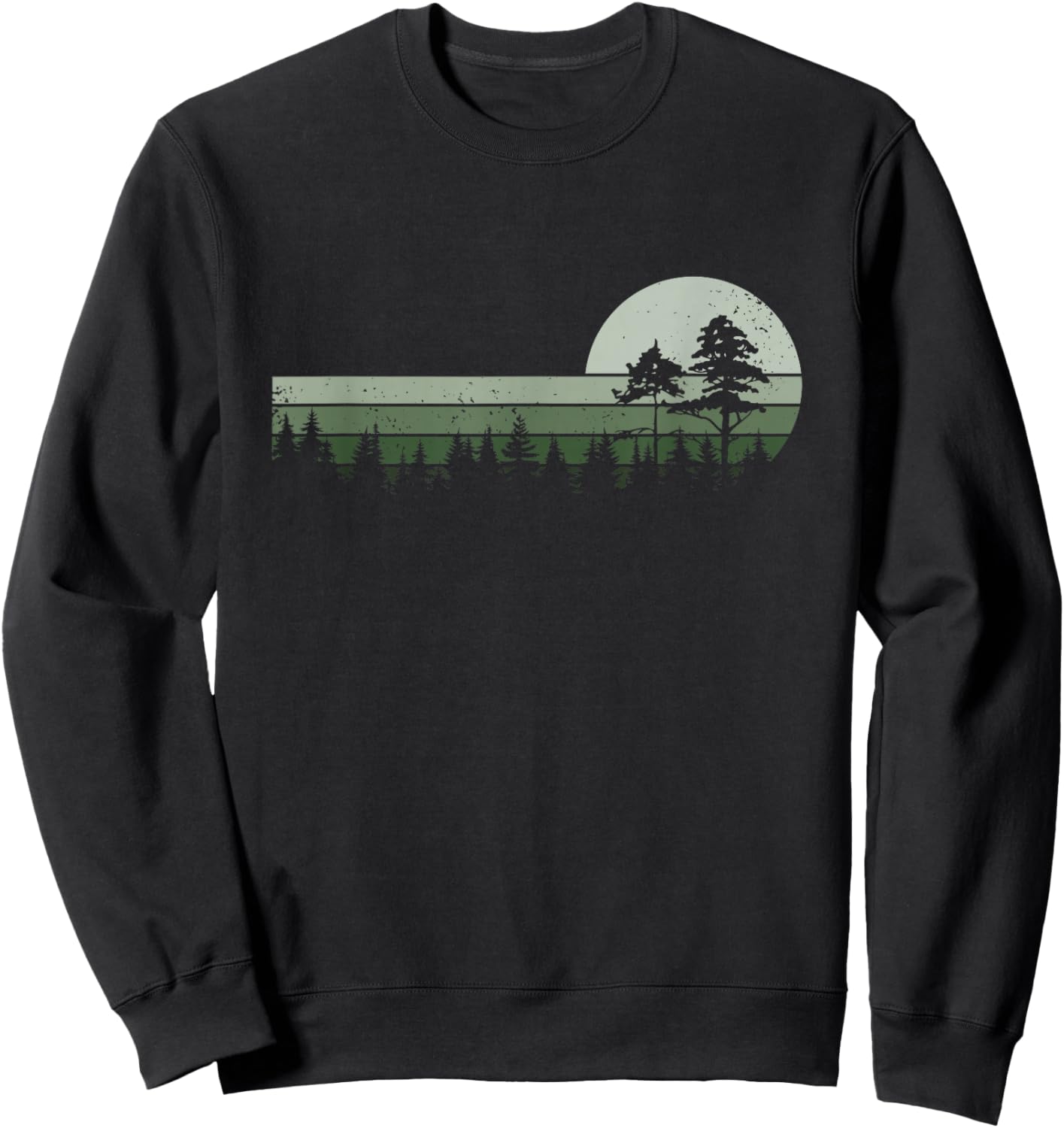 Vintage Forest Trees Wildlife Nature Sweatshirt - Sweatshirt | Black