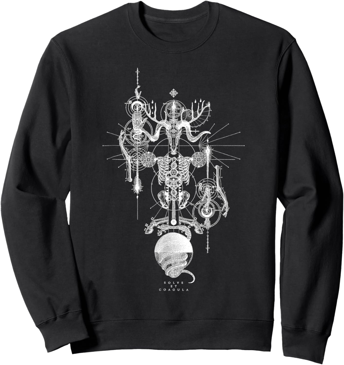 Solve Et Coagula Alchemical Medieval Occult Celtic Dragon Sweatshirt - Sweatshirt | Black