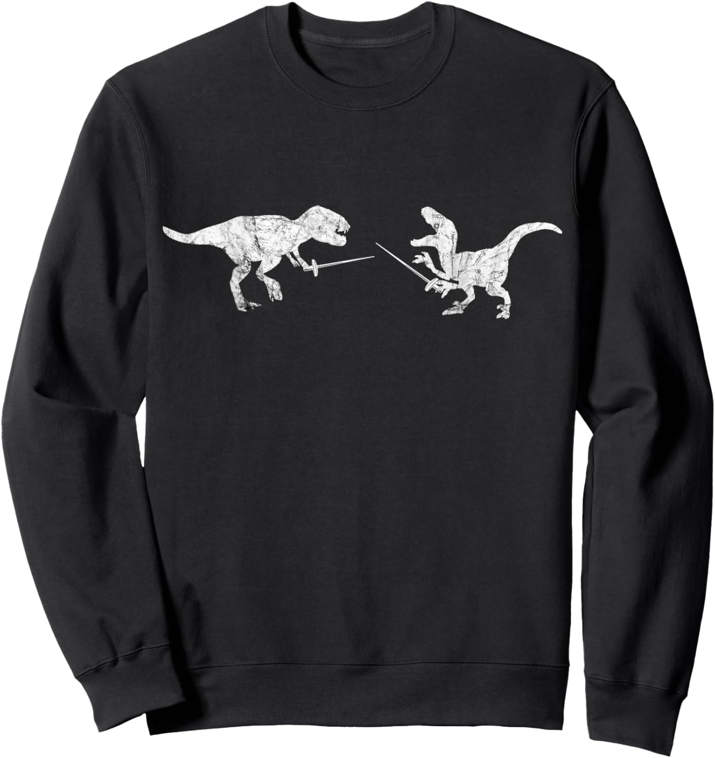 Fencing Vintage Dinosaur Fence Foil Fencing Combat Sport Sweatshirt - Sweatshirt | Black