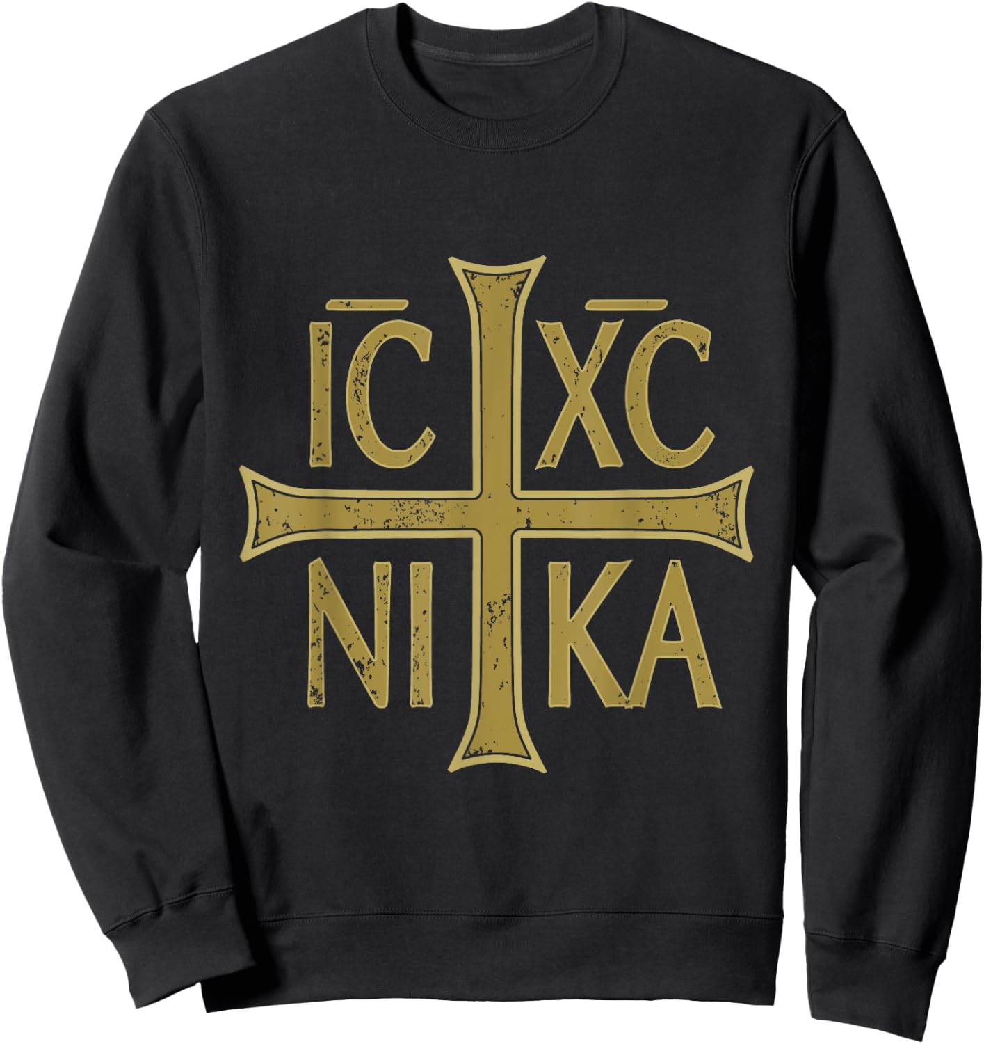 IC XC NIKA Cross Christogram Orthodox Eastern Christianity Sweatshirt - Sweatshirt | Black