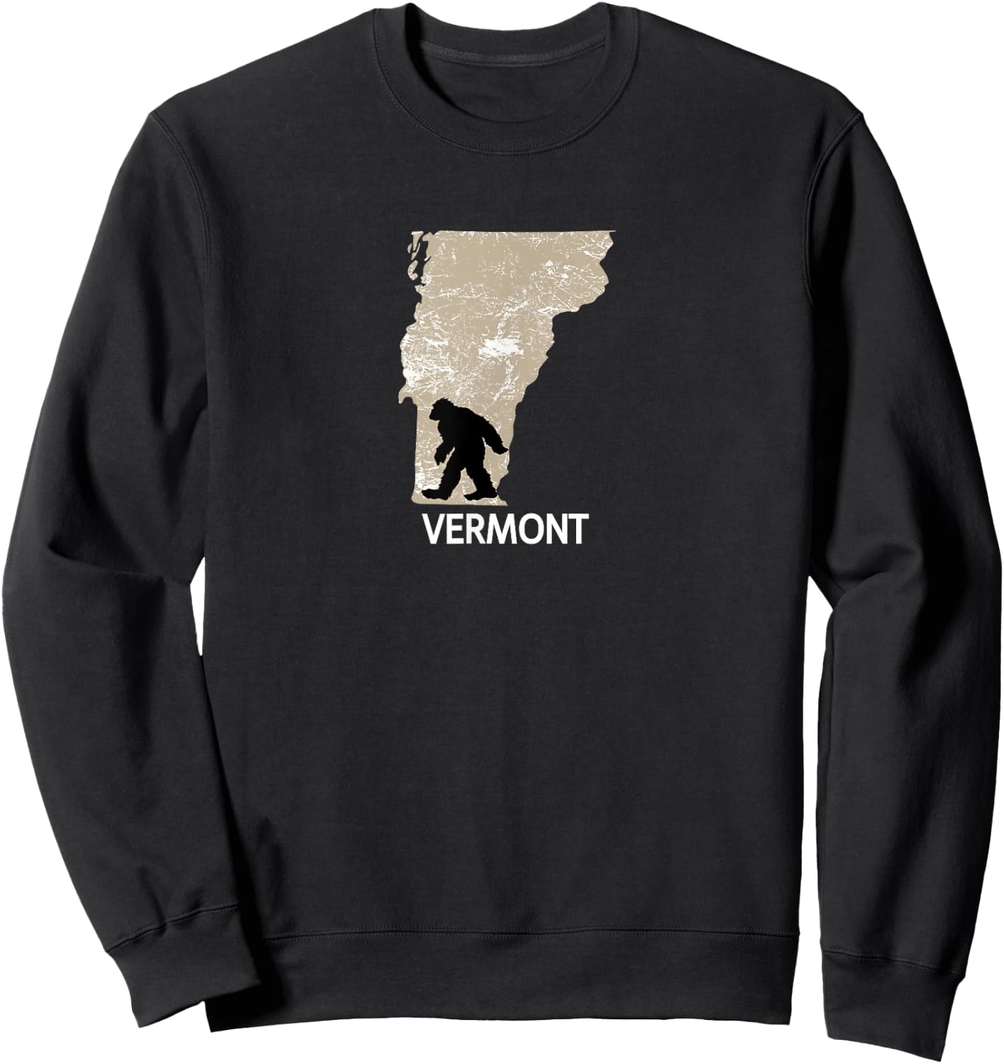 Funny Bigfoot I Believe Loves Vermont VT Sasquatch Sweatshirt - Sweatshirt | Black