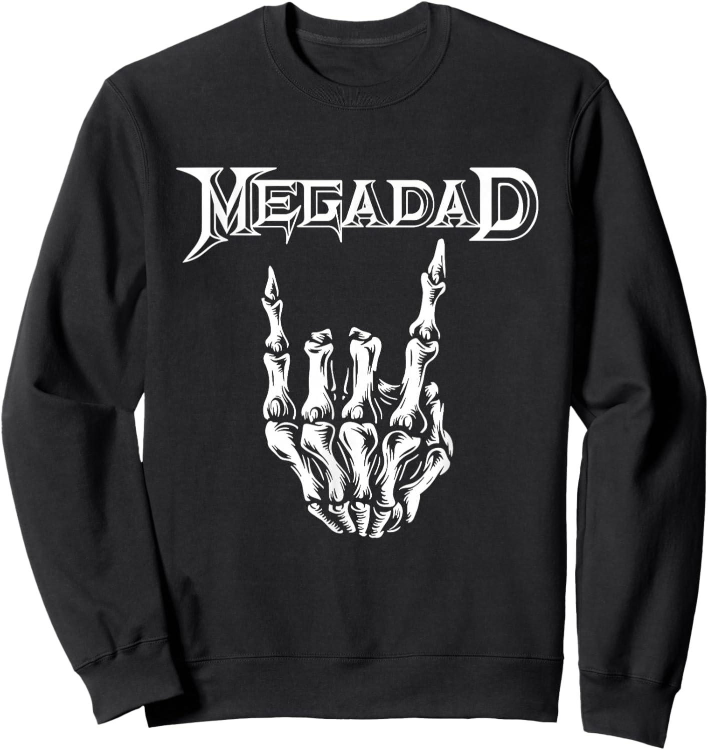 Megadad Retro 90s Hard Rock Band Heavy Metal Father's Day Sweatshirt - Sweatshirt | Black