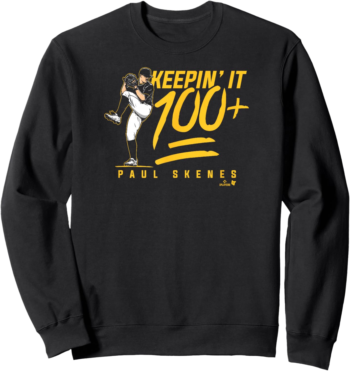 Paul Skenes - Keepin' It 100+ - Pittsburgh Baseball Sweatshirt - Sweatshirt | Black
