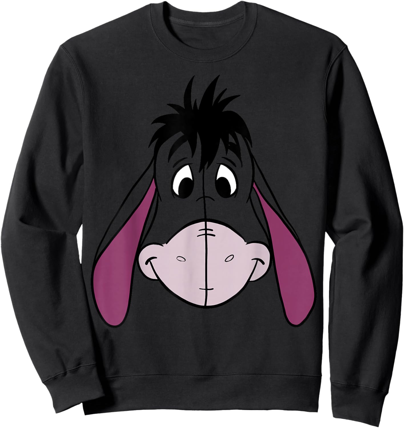 Disney Winnie The Pooh Eeyore Large Face Sweatshirt - Sweatshirt | Black