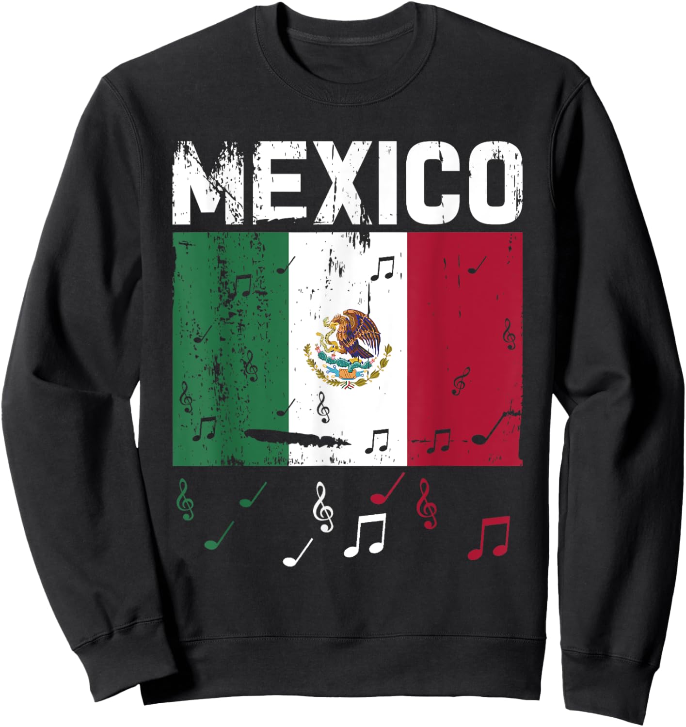 Mexico Flag Mexican Hispanic Siesta Pride Vintage Sweatshirt - Sweatshirt | Black