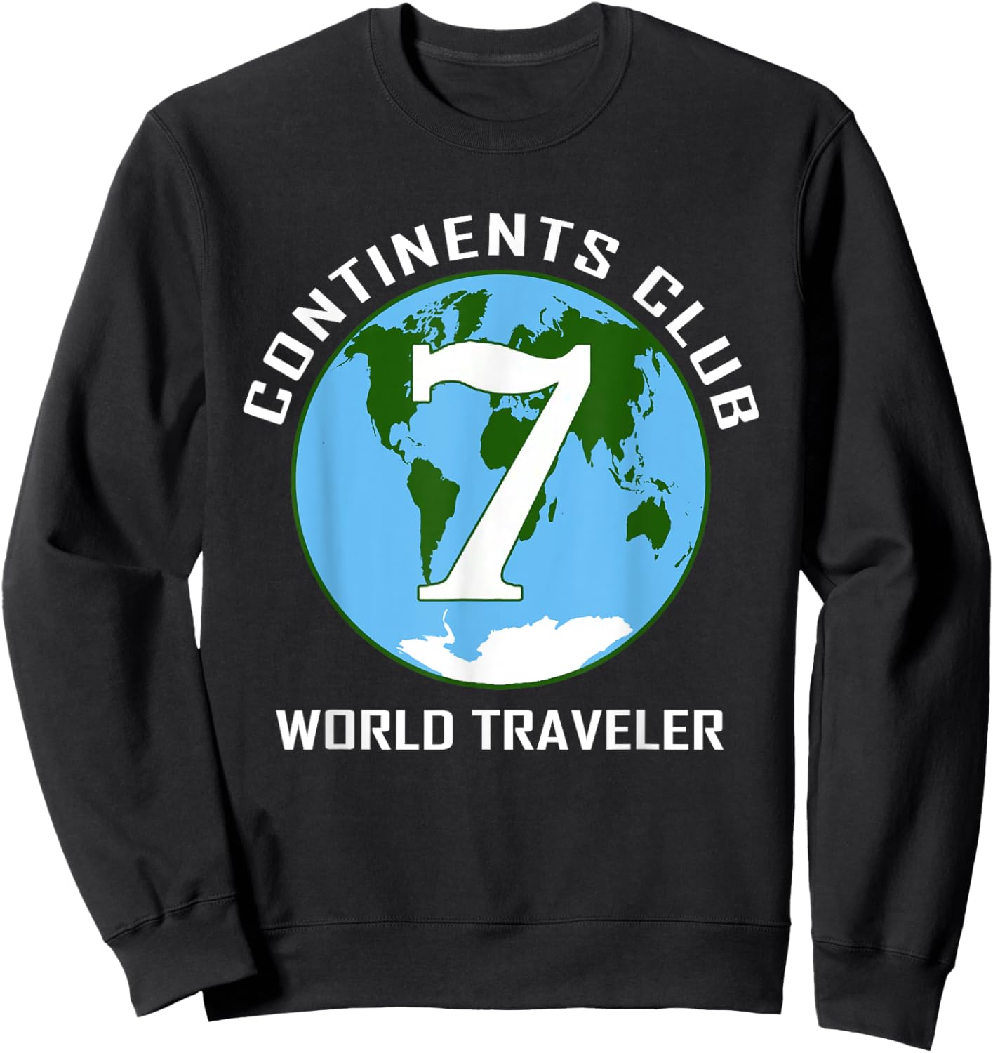 7 Continents World Traveler Club Sweatshirt - Sweatshirt | Black