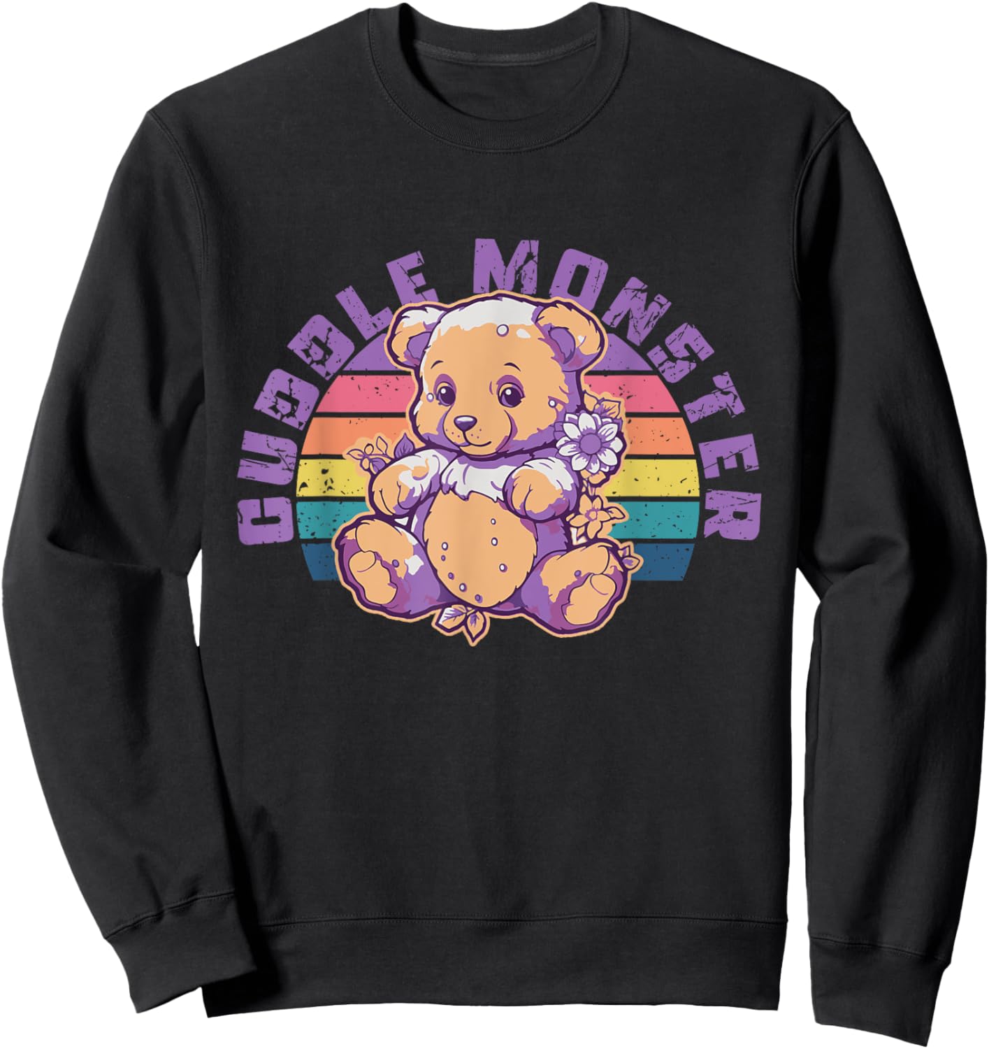 Funny Cuddle Monster | Cuddling | Bear Teddy Toy Sweatshirt - Sweatshirt | Black