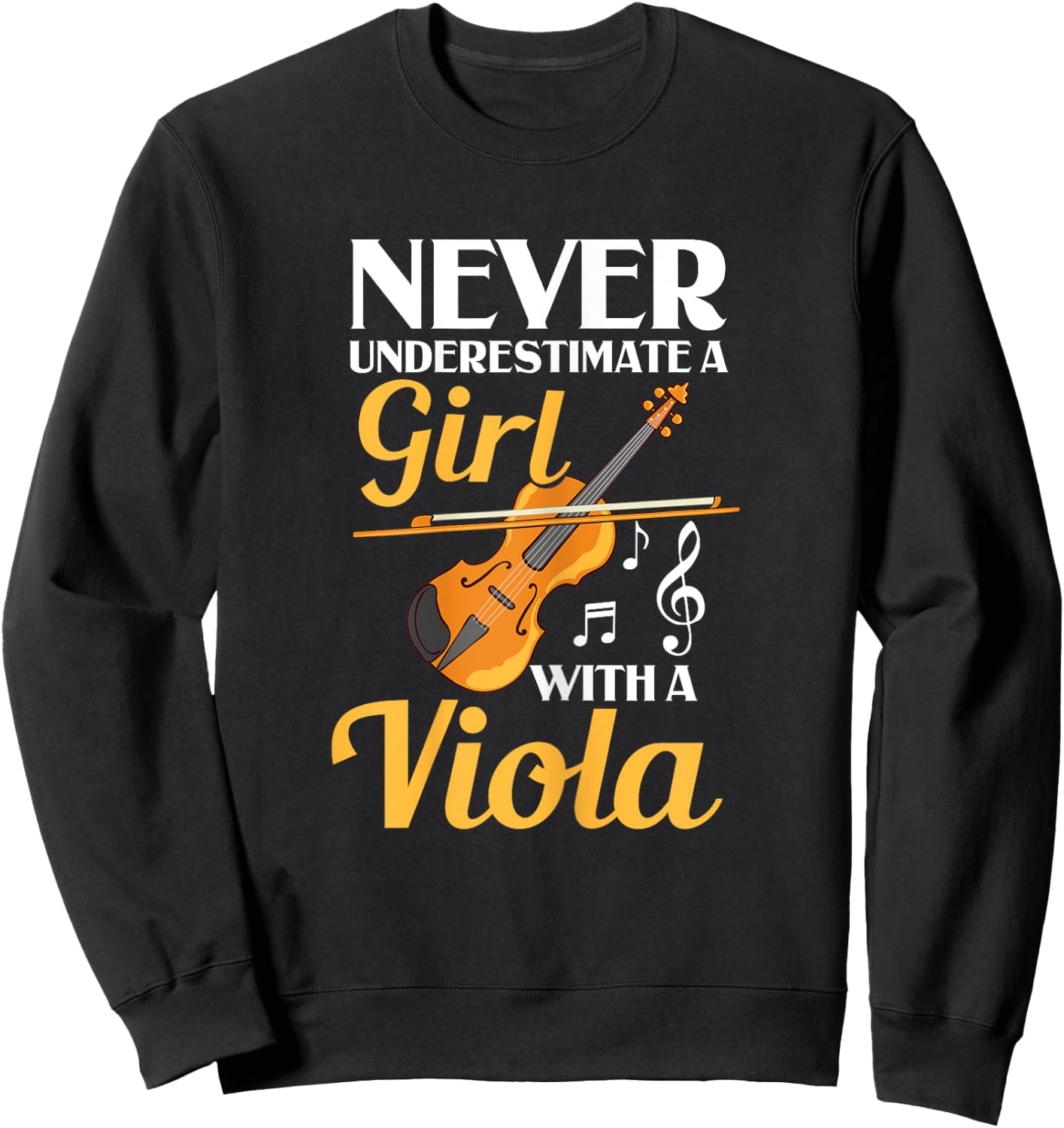 Viola Instrument Music Notes Player Lesson Beginner Sweatshirt - Sweatshirt | Black