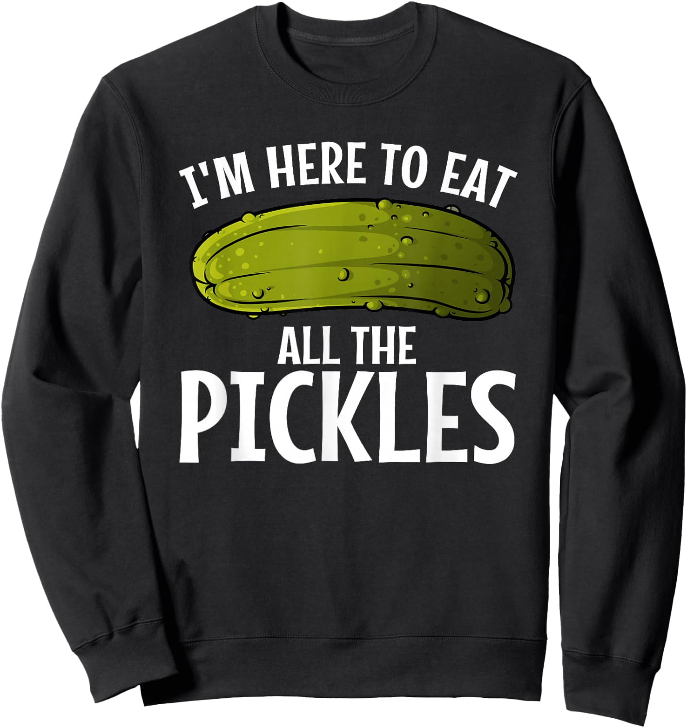 Best Pickle Design Women Kids Cucumber Pickle Lover Sweatshirt - Sweatshirt | Black