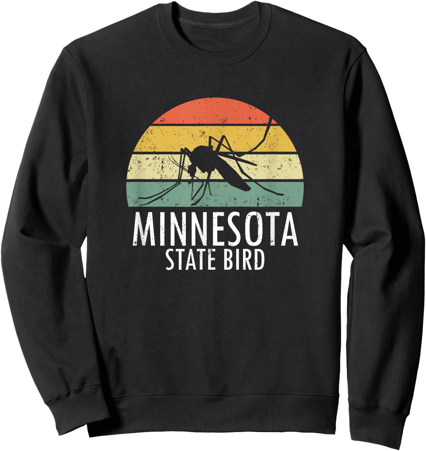 Minnesota Mosquito State Bird Funny Camping Outdoors Sweatshirt - Sweatshirt | Black
