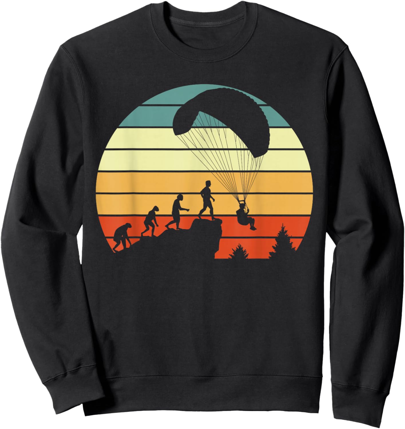 Paragliding Evolution Motiv with Paraglider Sweatshirt - Sweatshirt | Black