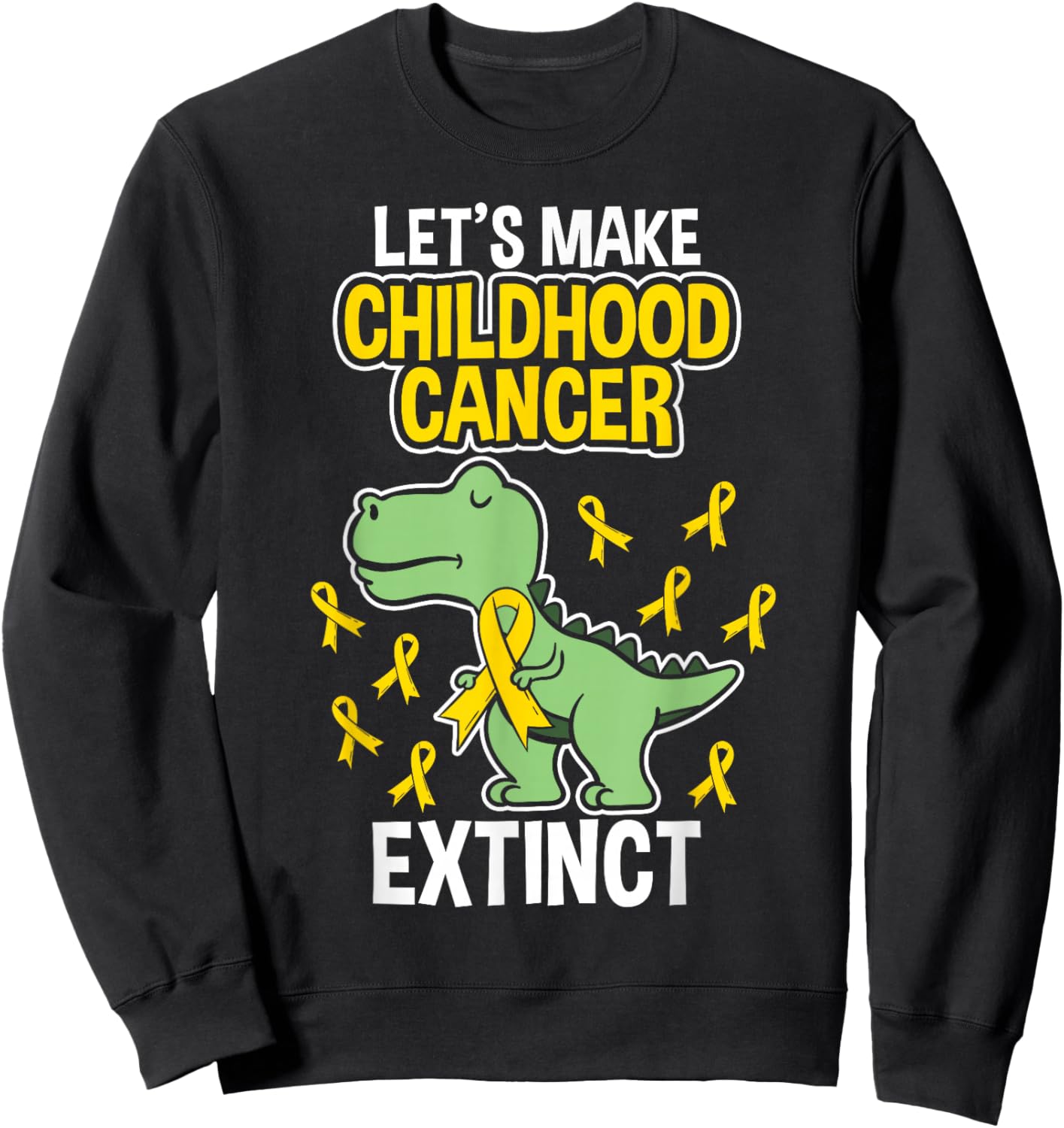 Childhood Cancer Extinct Dinosaur Dino Pediatrician Pedia Sweatshirt - Sweatshirt | Black