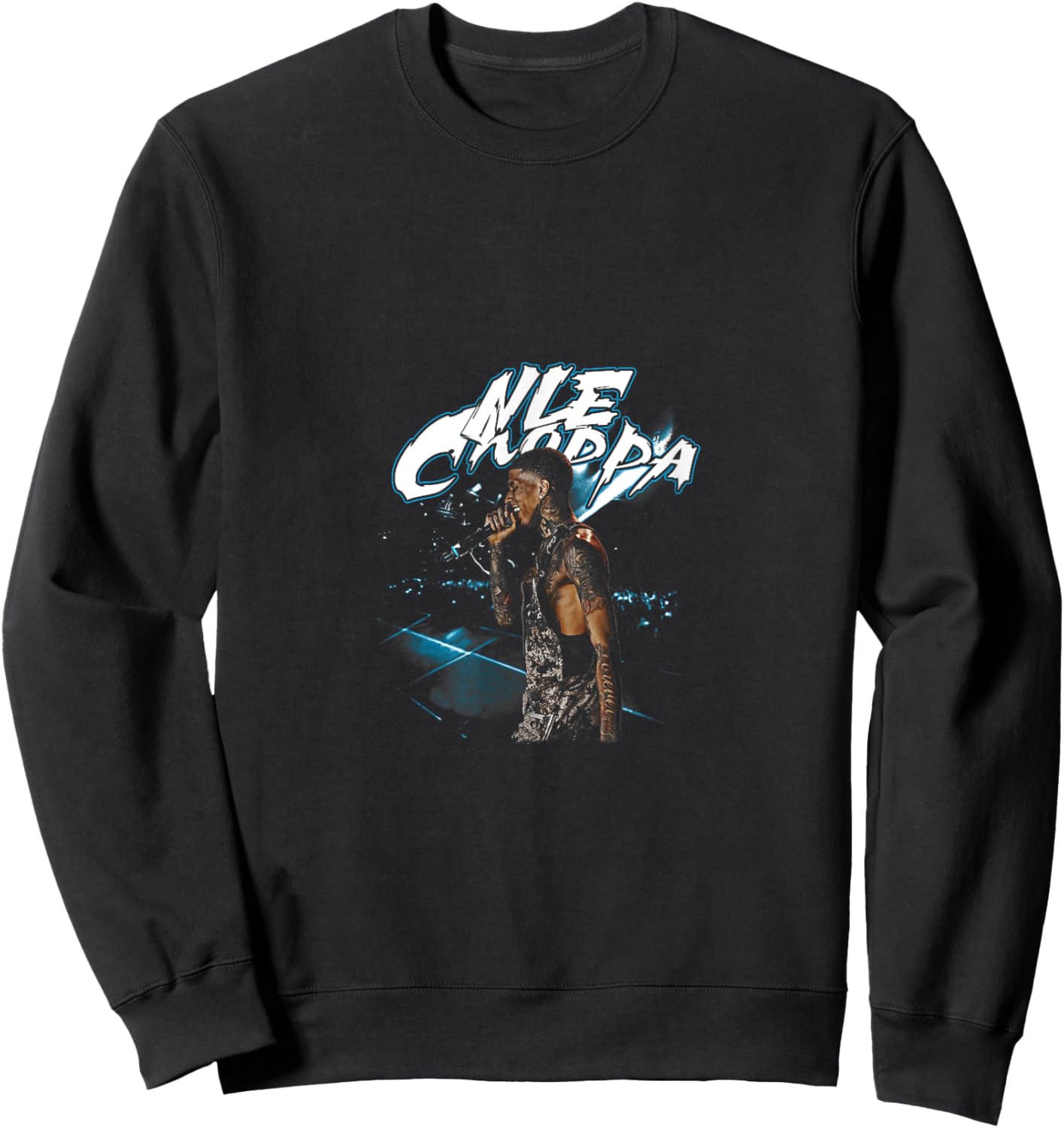 Control Industry Nle Choppa -Adults, -Kids Black Modern Cartoon Small Short Sleeve Sweatshirt - Sweatshirt | Black