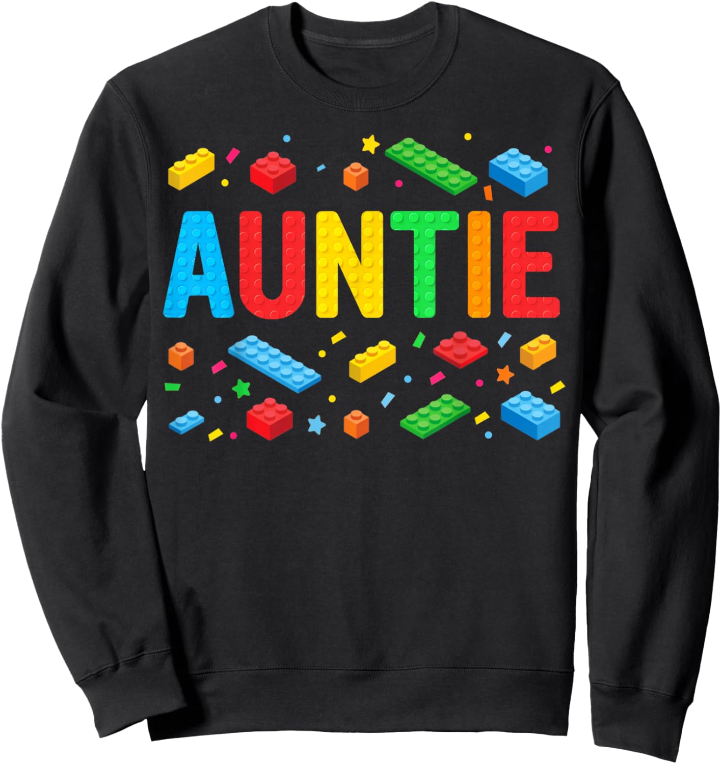 Auntie Master Builder Building Bricks Blocks Family Matching Sweatshirt - Sweatshirt | Black