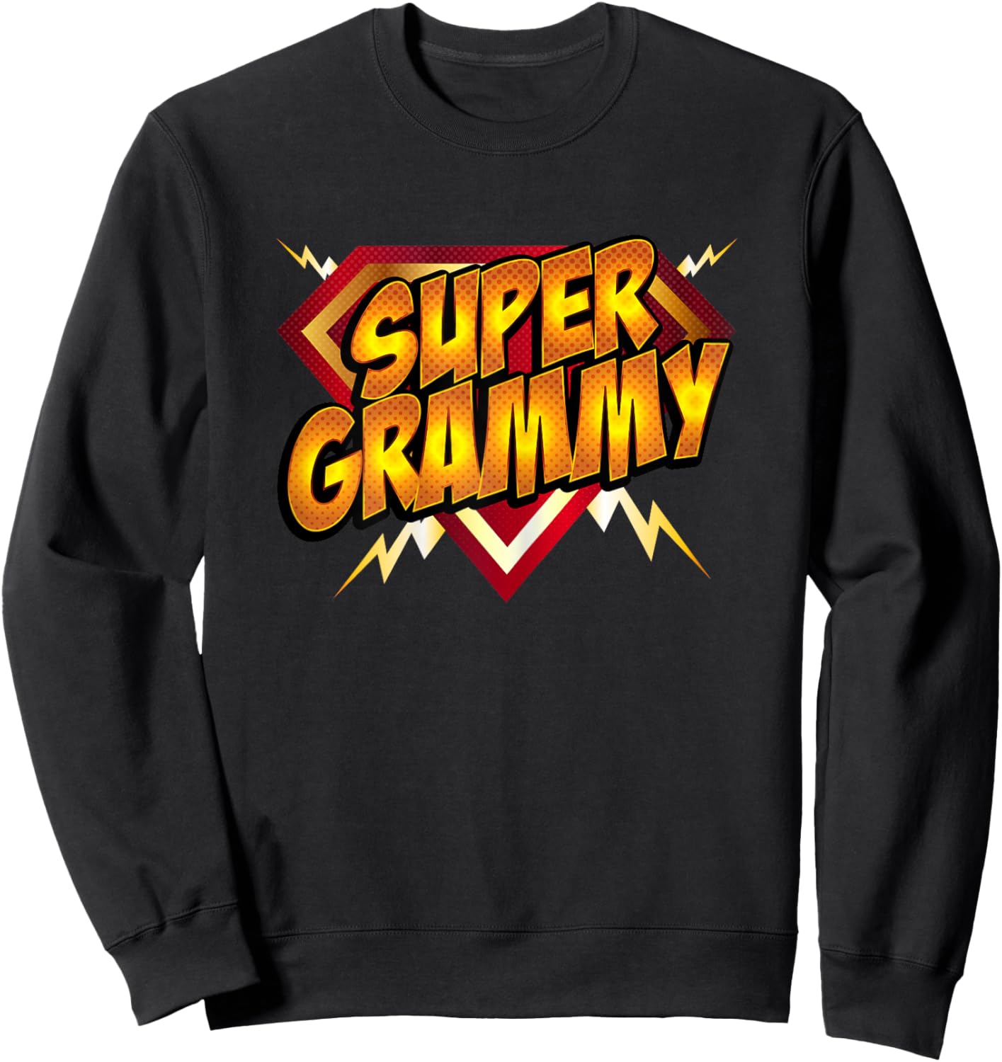 Super Grammy Superhero Grandmother's Comic Book Women Sweatshirt - Sweatshirt | Black