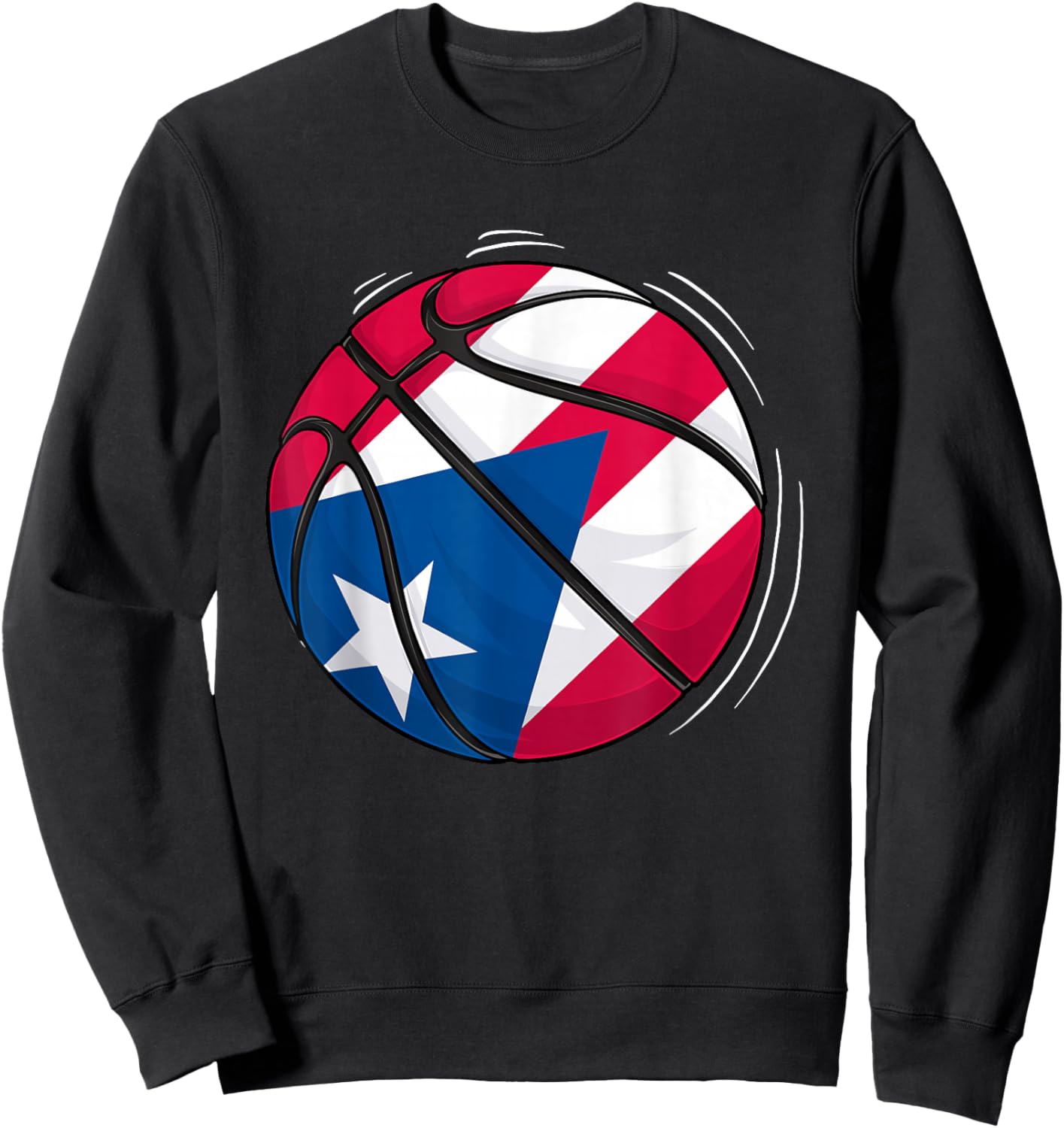 Basketball Ball With The Flag Of Puerto Rico Sweatshirt - Sweatshirt | Black