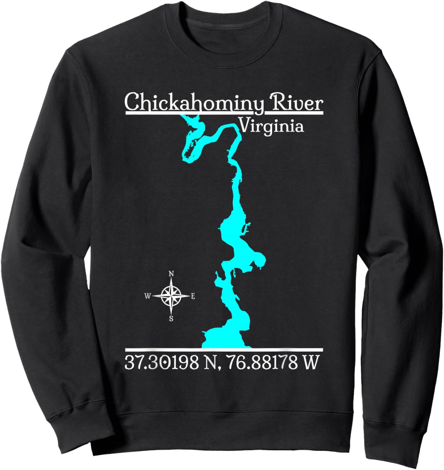Chickahominy River, Virginia Sweatshirt - Sweatshirt | Black