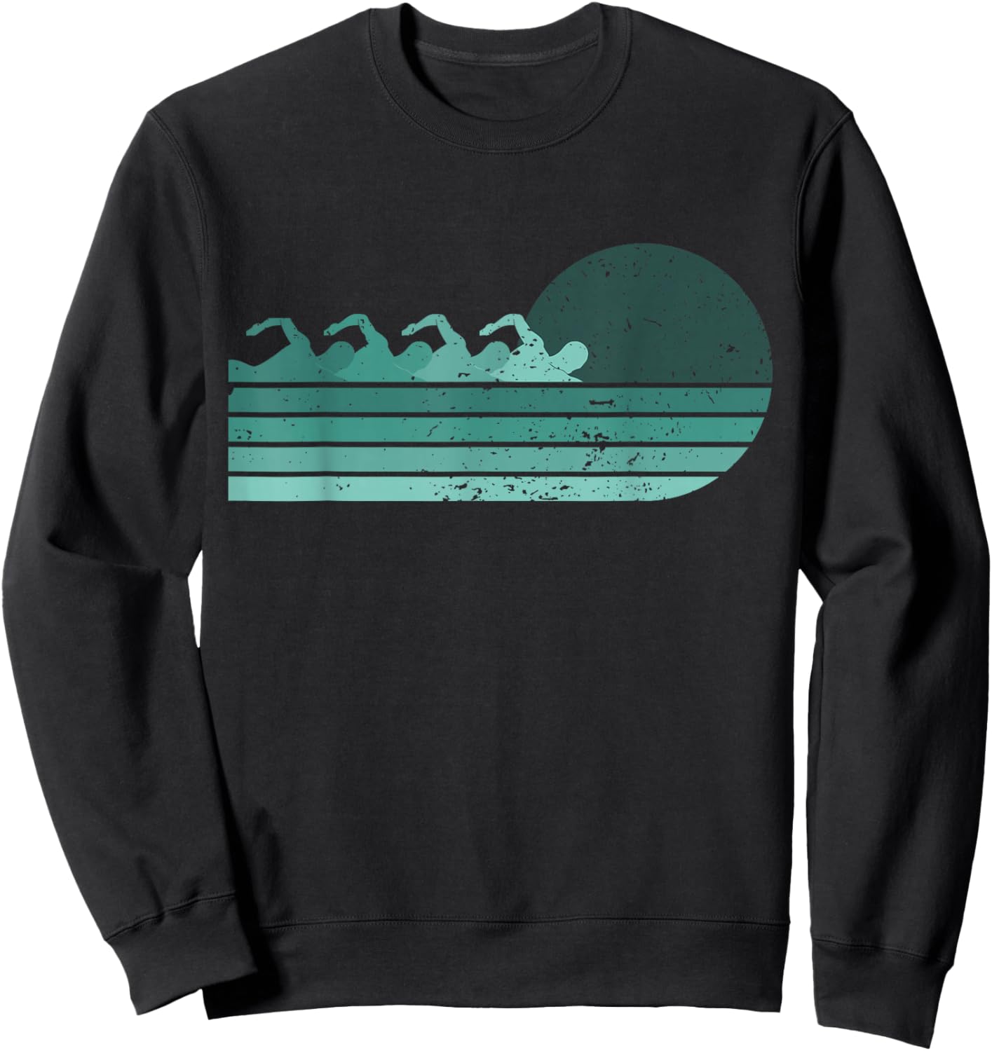 Funny Retro Swimming Swimmer Sports Coach Athlete Sweatshirt - Sweatshirt | Black