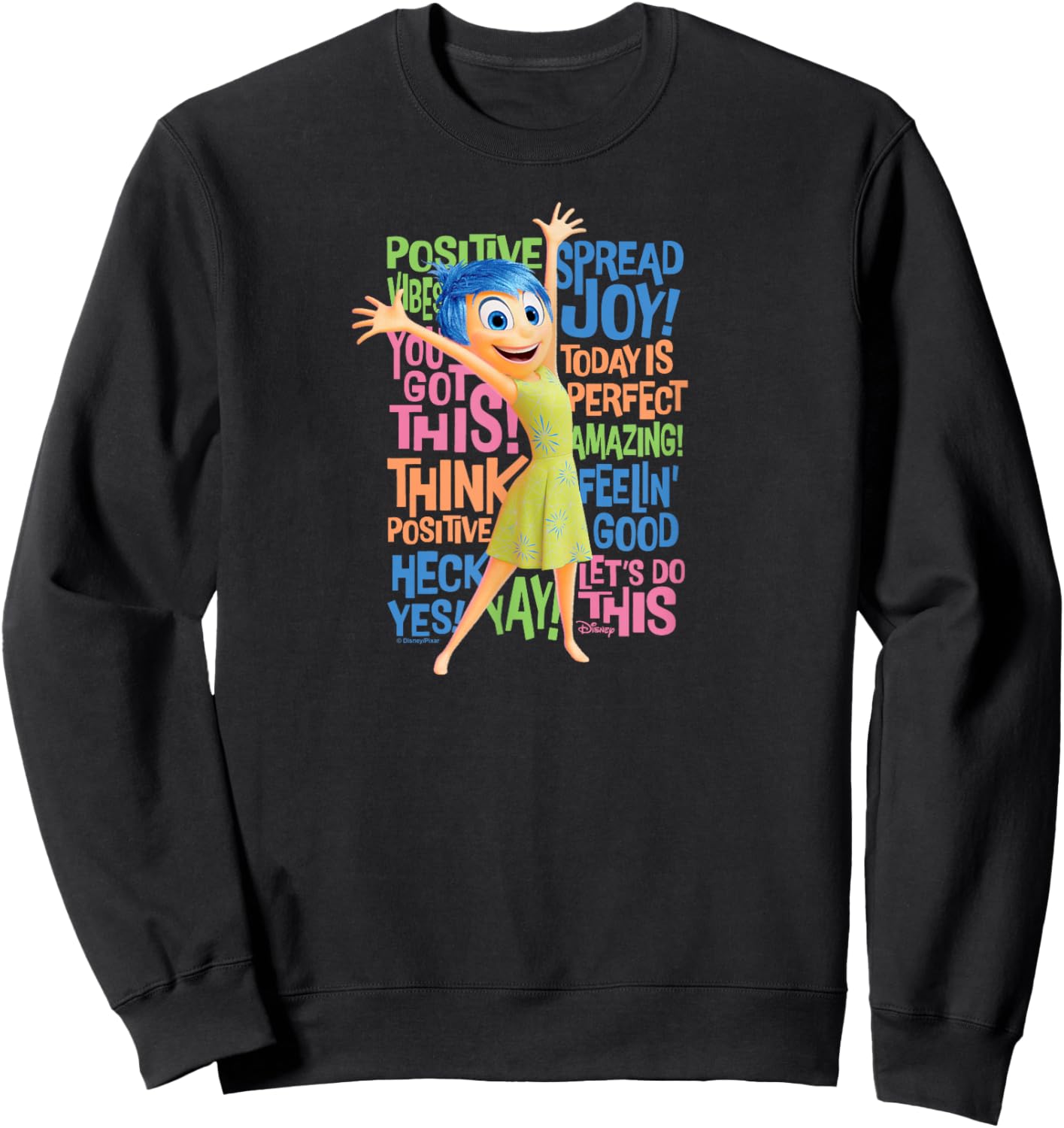 Inside Out 2 - Joy Character Positive Words Sweatshirt - Sweatshirt | Black