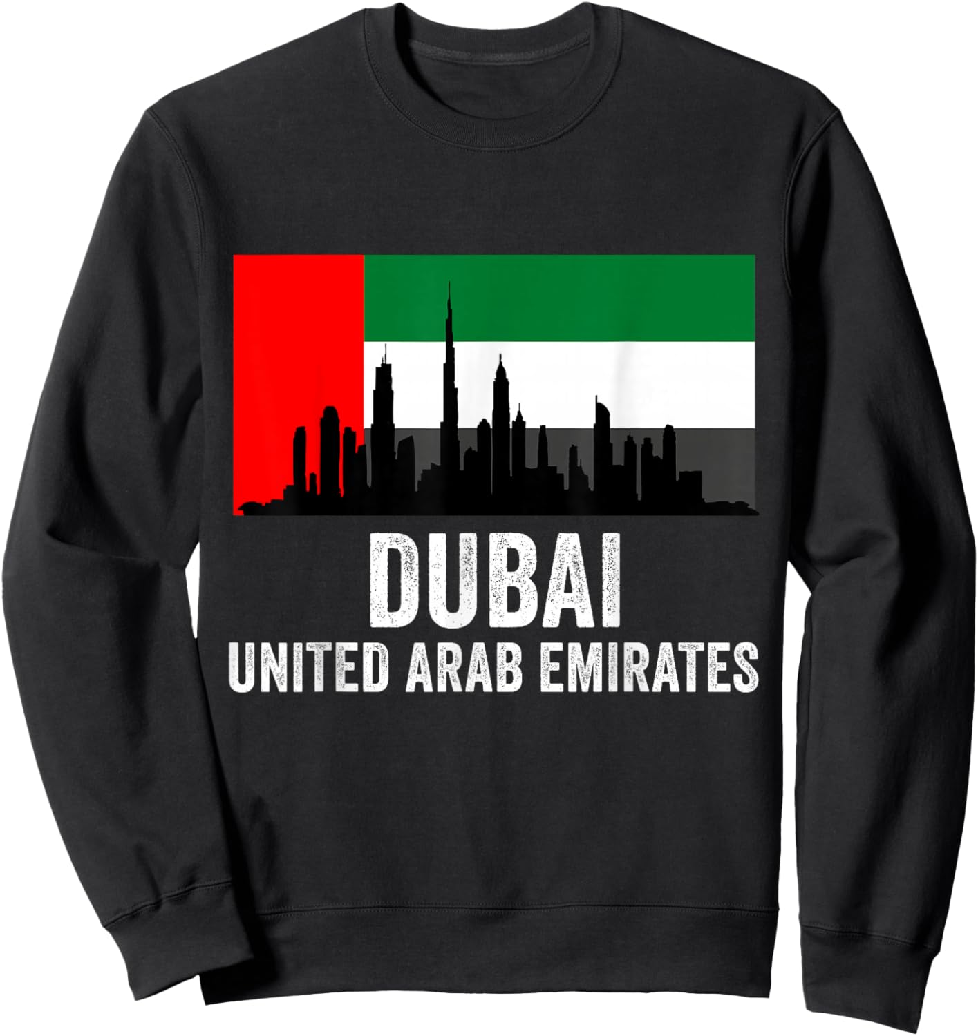 Dubai Souvenir Skyline UAE United Arab Emirate Reminder Sweatshirt - Sweatshirt | Black