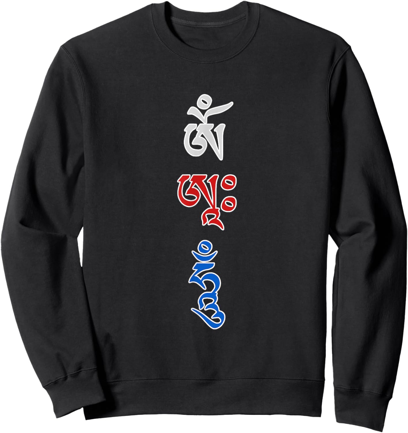 OM AH HUM Mantra Vajrayana Sweatshirt - Sweatshirt | Black