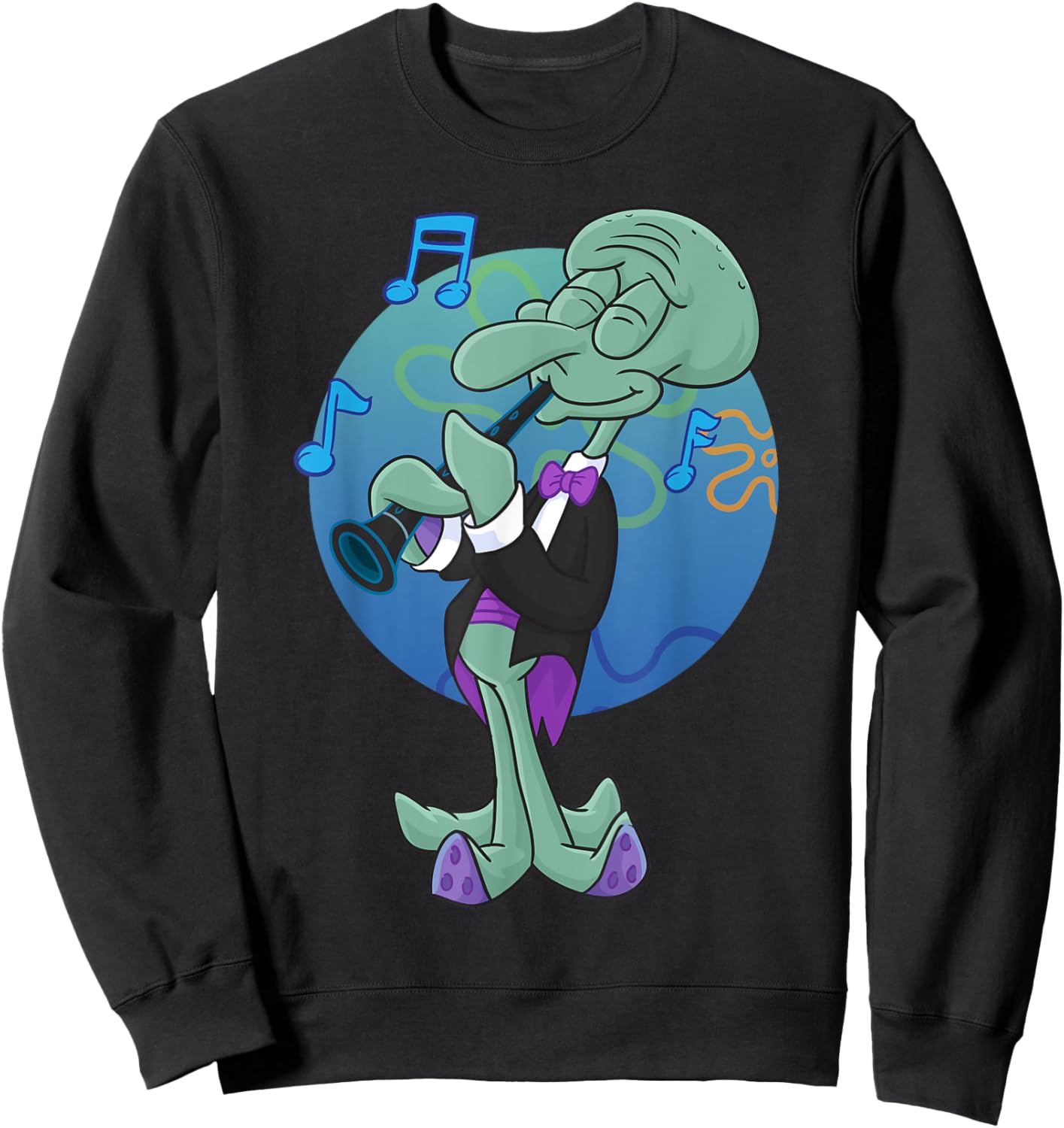 Mademark x SpongeBob SquarePants - Squidwards Playing "Clarry" The Clarinet Sweatshirt - Sweatshirt | Black