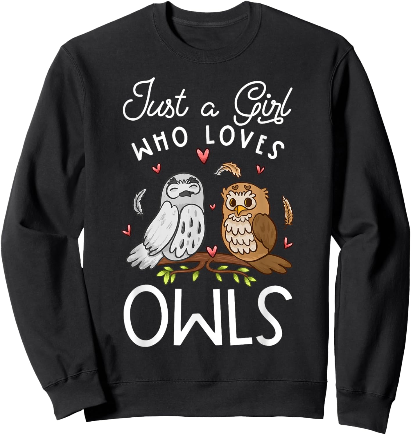Owl Lover, Owl Keeper, Bird Lover, Girls Owl Sweatshirt - Sweatshirt | Black
