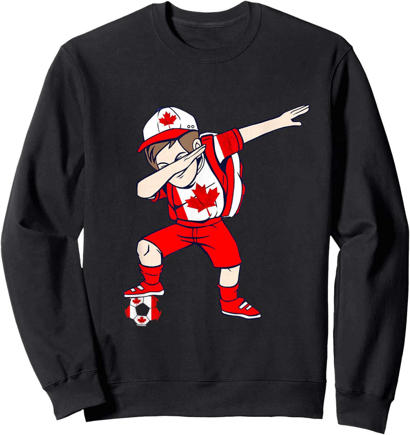 Canadian Soccer Team Dabbing Boy Canadian Roots Canada Sweatshirt - Sweatshirt | Black