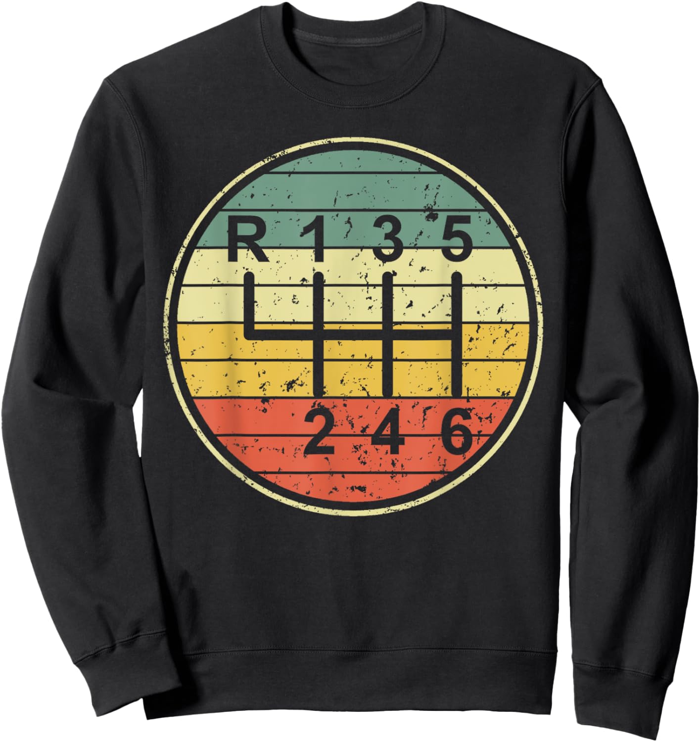 Funny Manual Transmission Shift Pattern Stick Shift 6 Speed Sweatshirt - Sweatshirt | Black