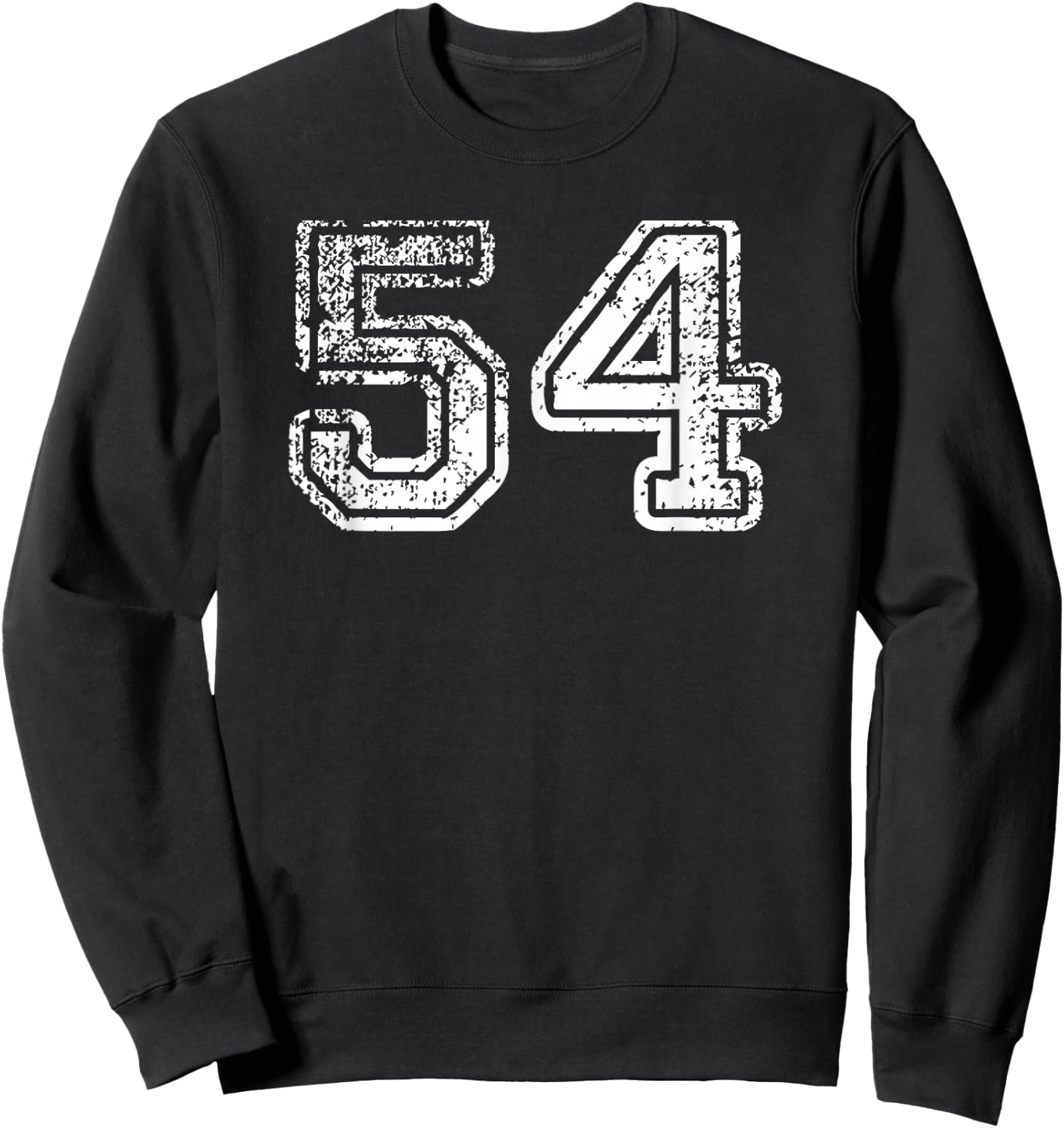 Number 54 Shirt Baseball Football Soccer Birthday Sweatshirt - Sweatshirt | Black