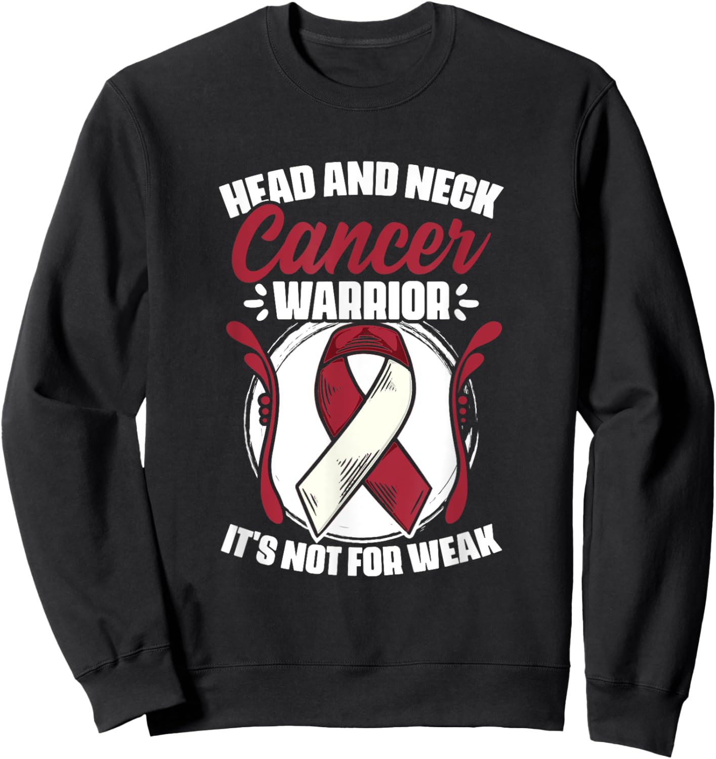 Oral Throat Cancer Awareness Head And Neck Cancer Warrior Sweatshirt - Sweatshirt | Black