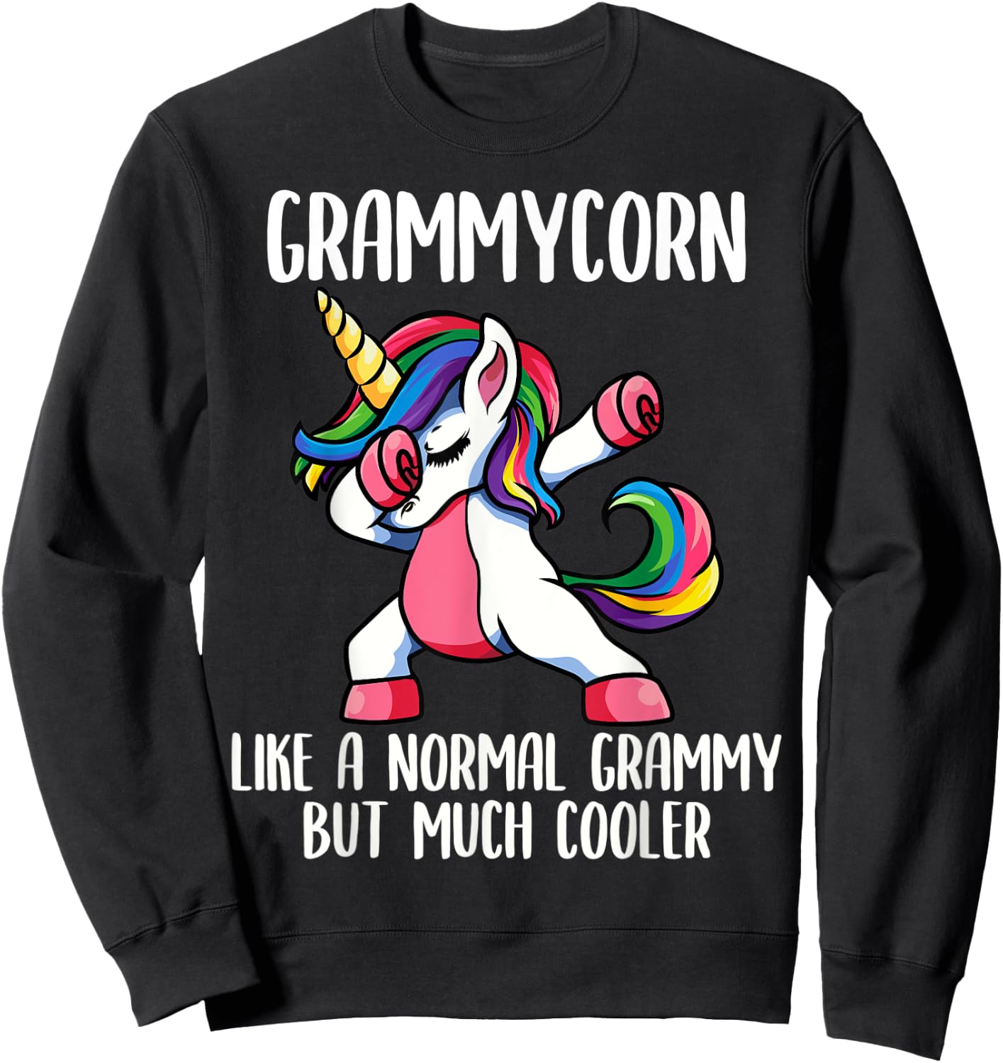 Unicorn Grammy Girl Birthday Party Apparel, GrammyCorn Cute Sweatshirt - Sweatshirt | Black