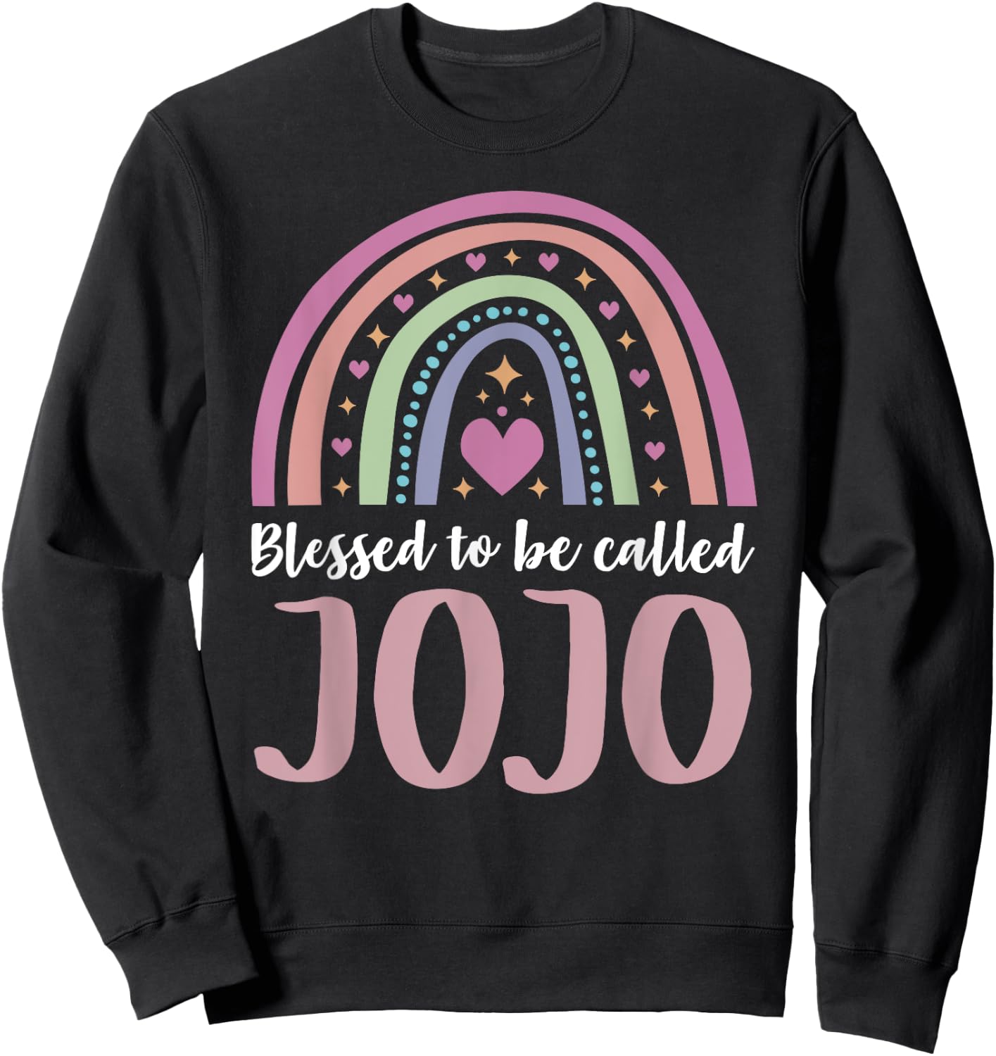 Jojo Shirt for Grandma Women Mothers Day Blessed Jojo Sweatshirt - Sweatshirt | Black