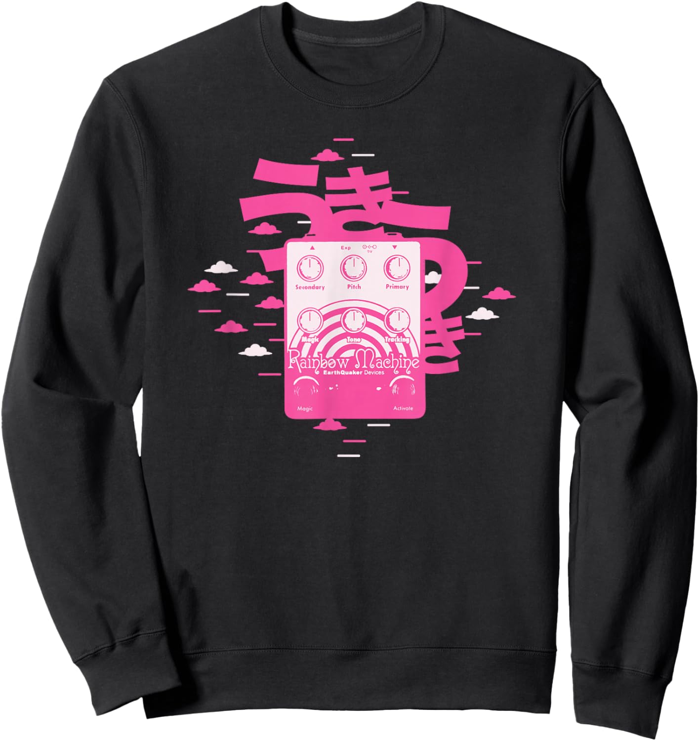 Uki Uki + Rainbow Machine :: Music, Guitar Pedal, Creativity Sweatshirt - Sweatshirt | Black