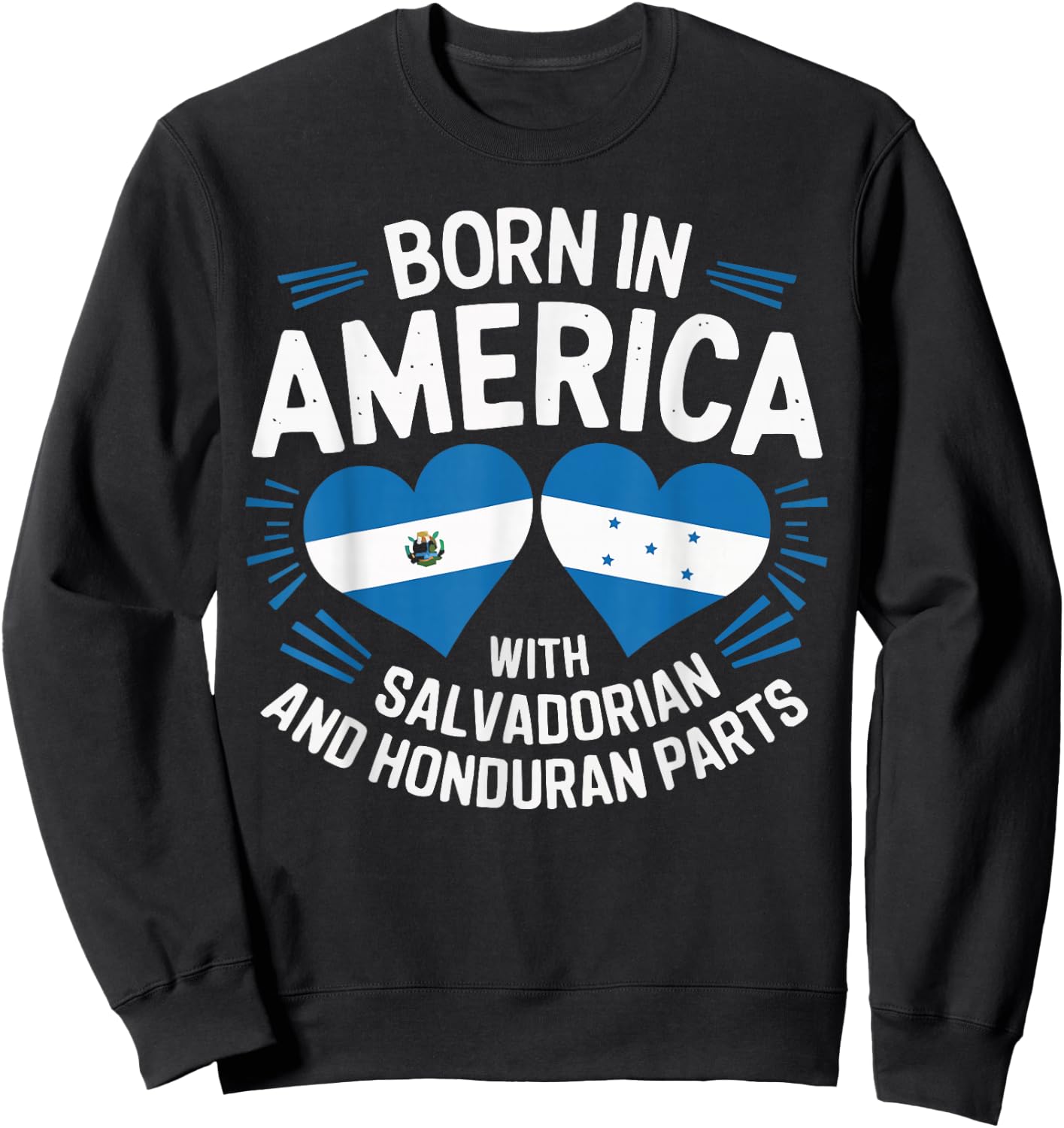 Half Honduran Half Savadorian El Salvador Flag Honduras Sweatshirt - Sweatshirt | Black