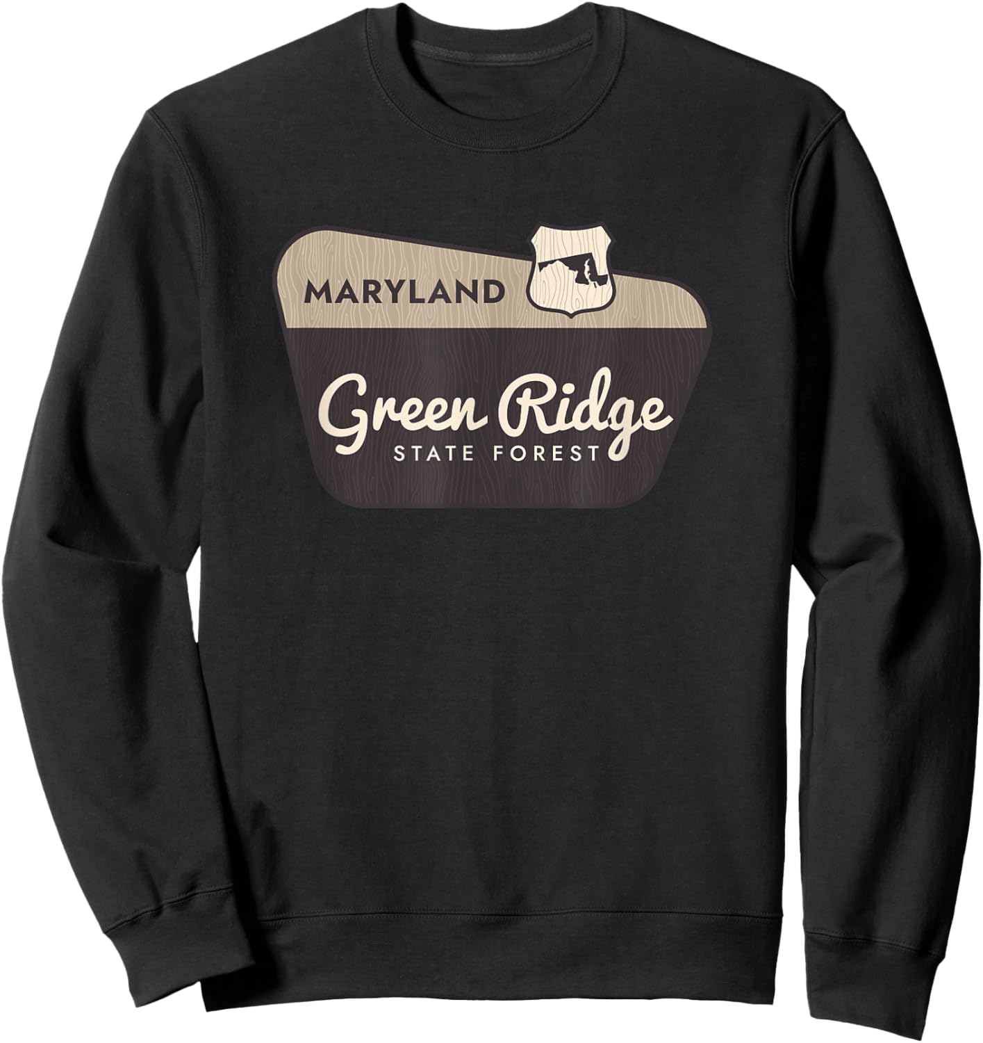 Green Ridge State Forest Maryland Welcome Sign Vacation Sweatshirt - Sweatshirt | Black
