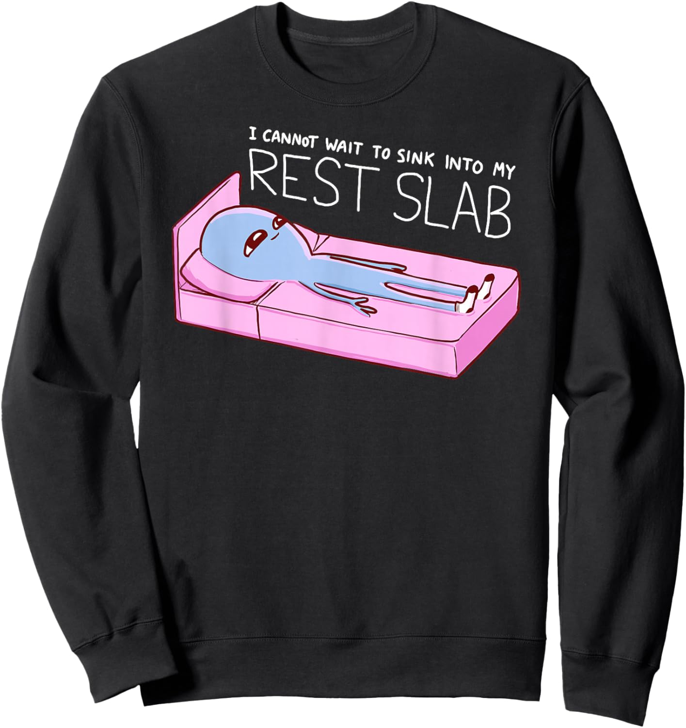 Threadless Nathan W. Pyle Strange Planet Rest Slab Graphic Sweatshirt - Sweatshirt | Black