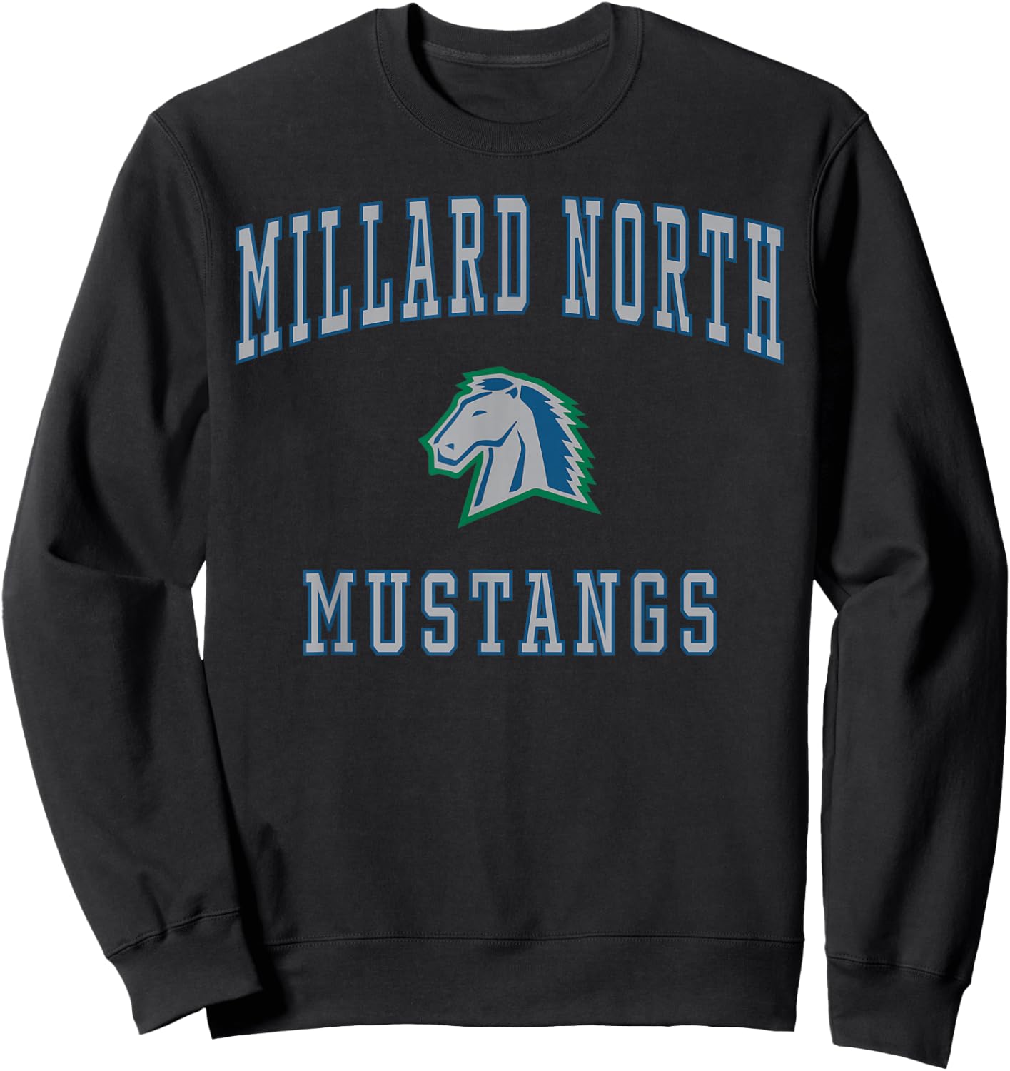 Millard North High School Mustangs Sweatshirt - Sweatshirt | Black