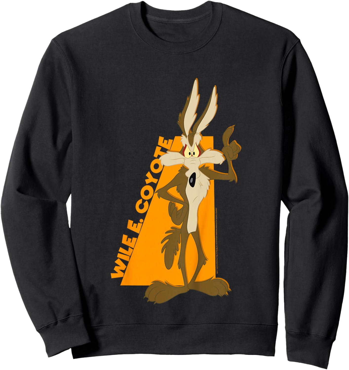 Kids Looney Tunes Wile E. Coyote Orange Hue Portrait Sweatshirt - Sweatshirt | Black