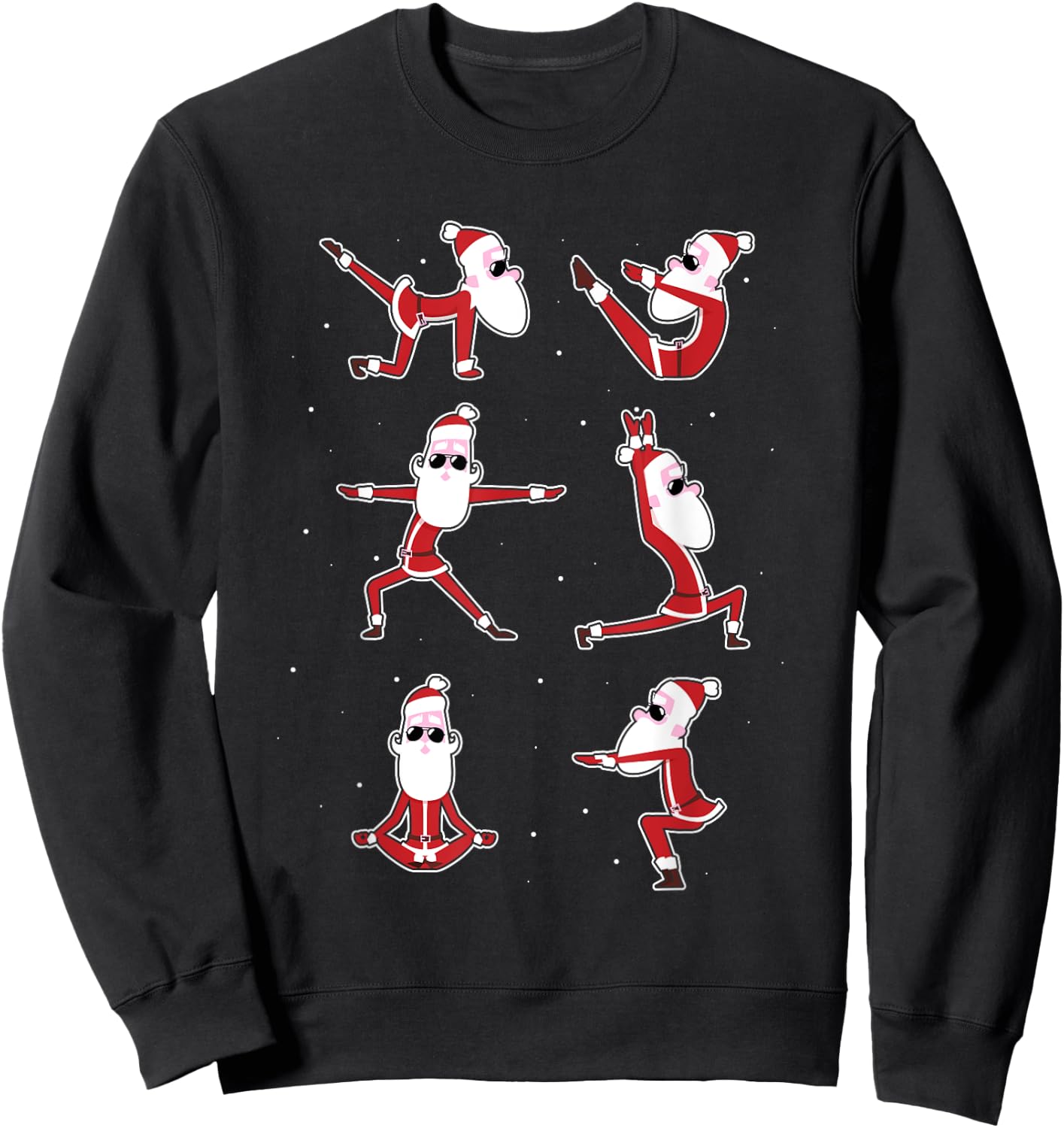 Santa Claus Yoga Meditation Cartoon Funny Christmas Gifts Sweatshirt - Sweatshirt | Black