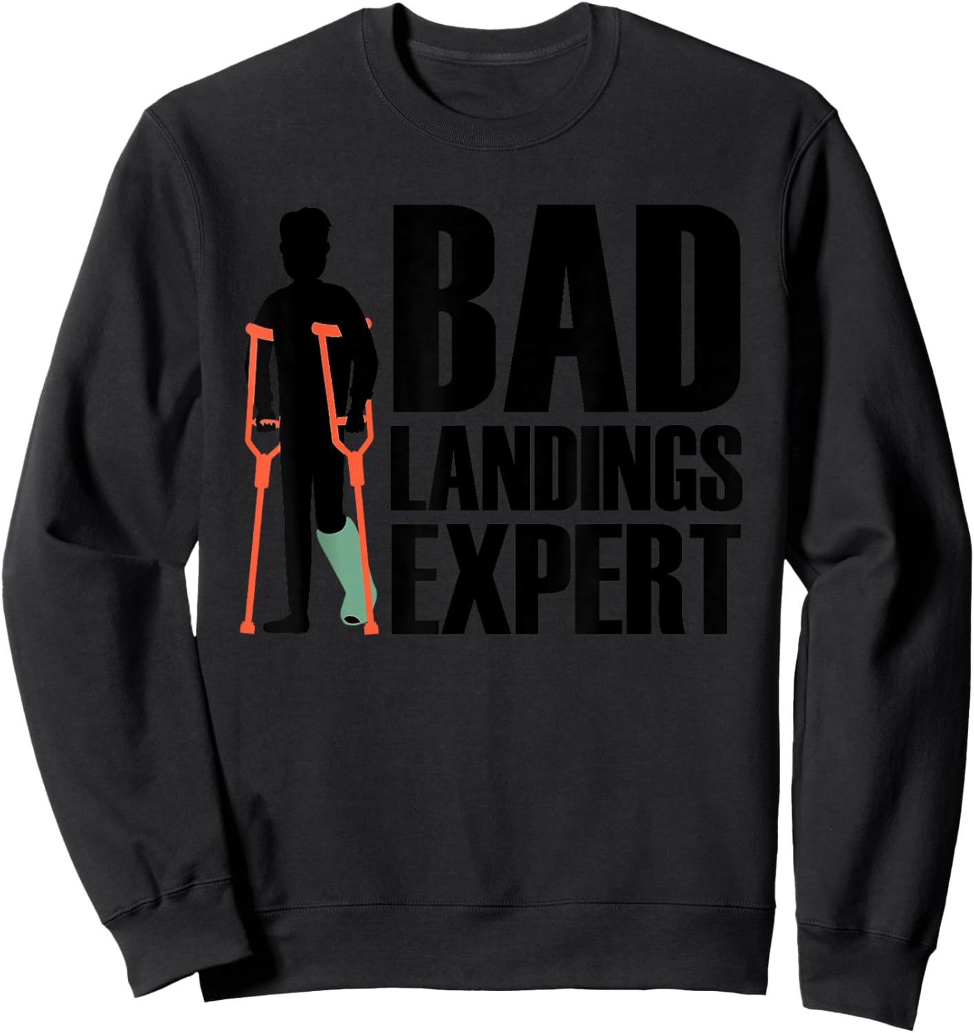 Cool Broken Leg Art Women Foot Ankle Knee Broken Leg Sweatshirt - Sweatshirt | Black