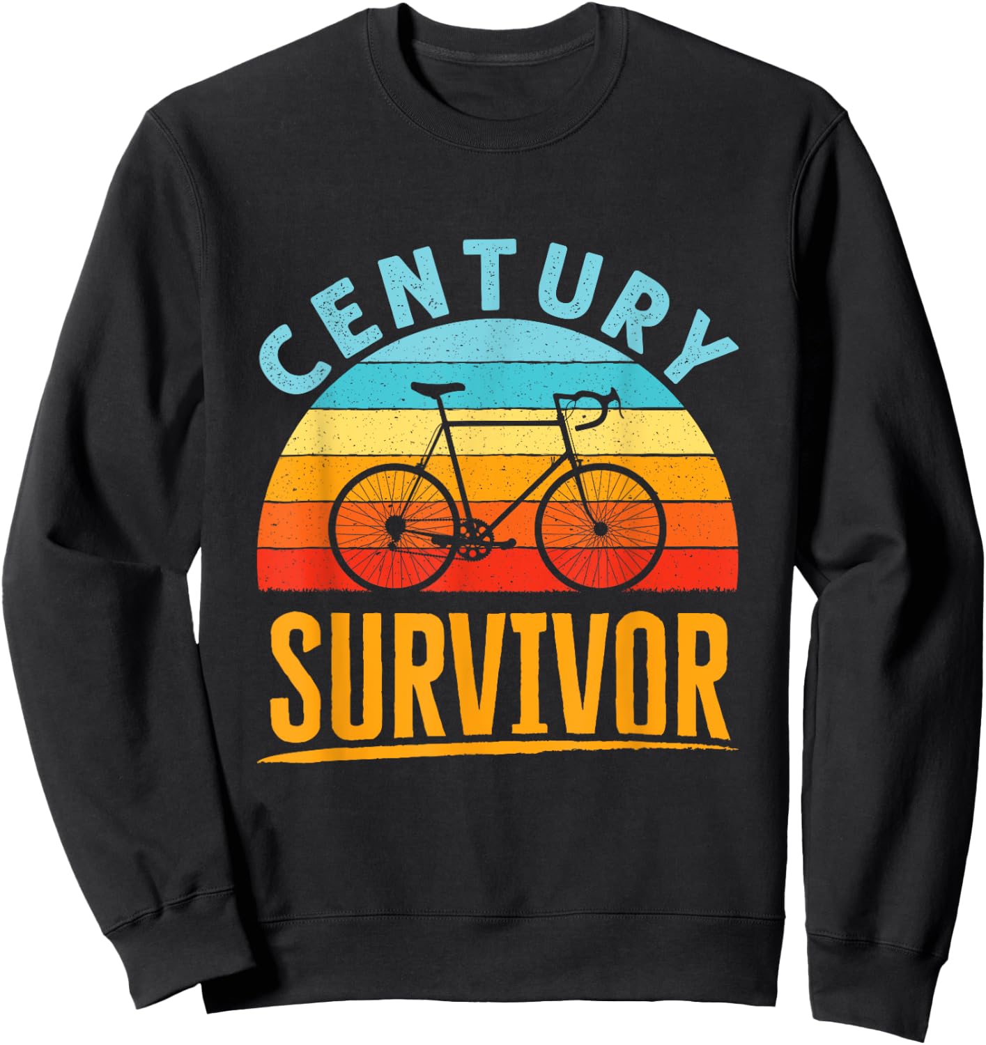 Century Survivor 100 Mile Bicycle Road Cycling Ride Sweatshirt - Sweatshirt | Black