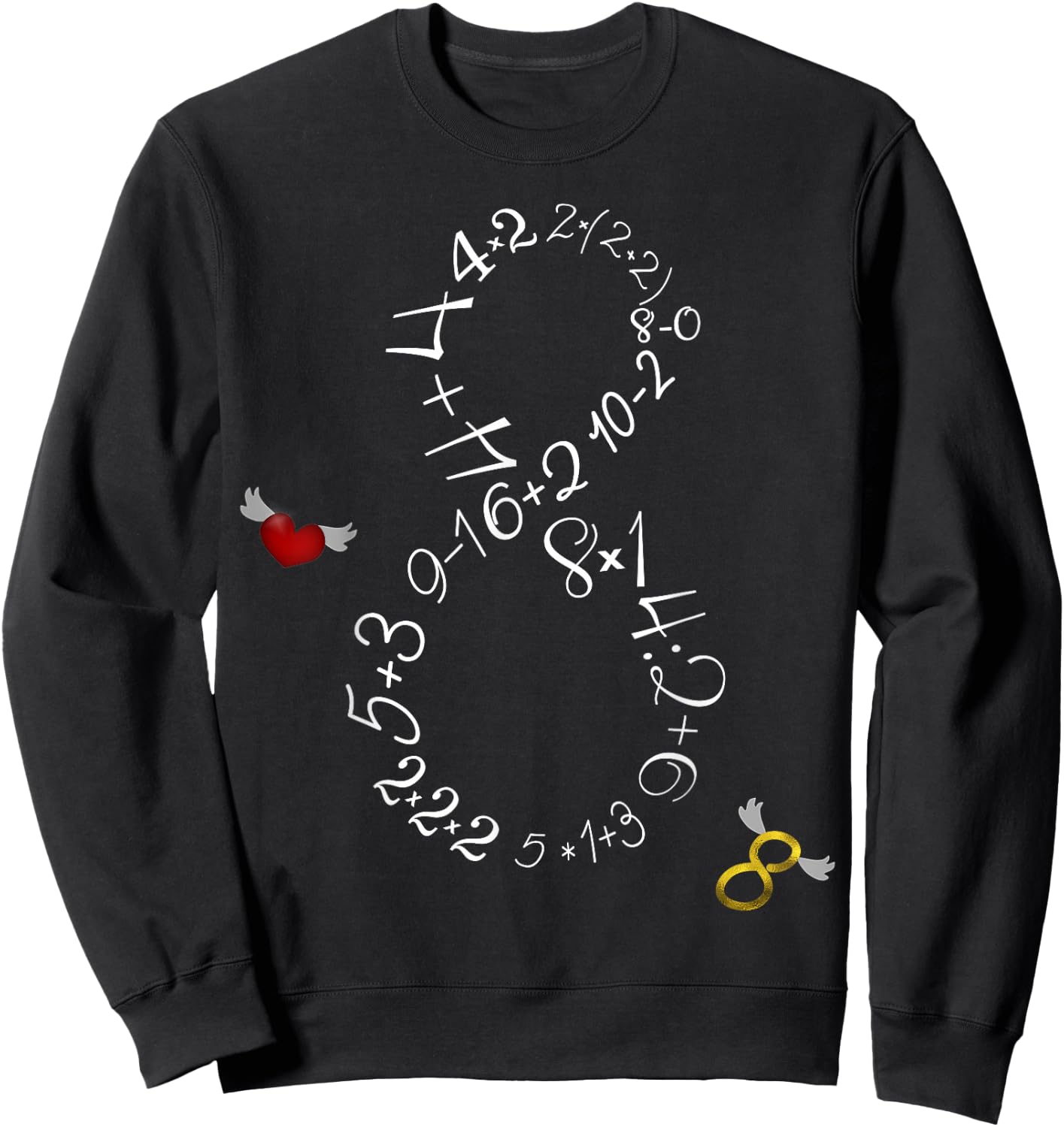 8 - Funny Math 8 Year Old Vintage 2017 8th Birthday Gift Sweatshirt - Sweatshirt | Black