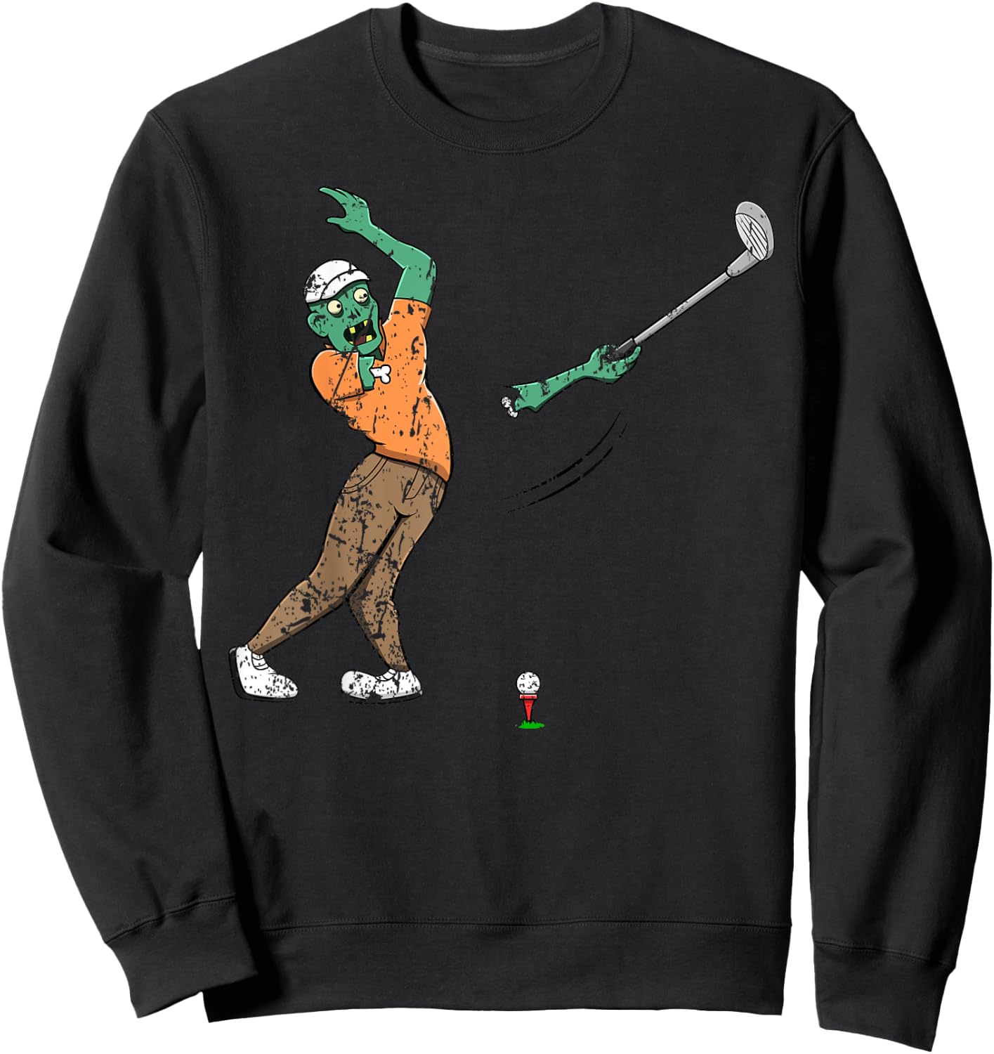 Zombie Golf Player Golfing Halloween Horror Scary Creepy Sweatshirt - Sweatshirt | Black