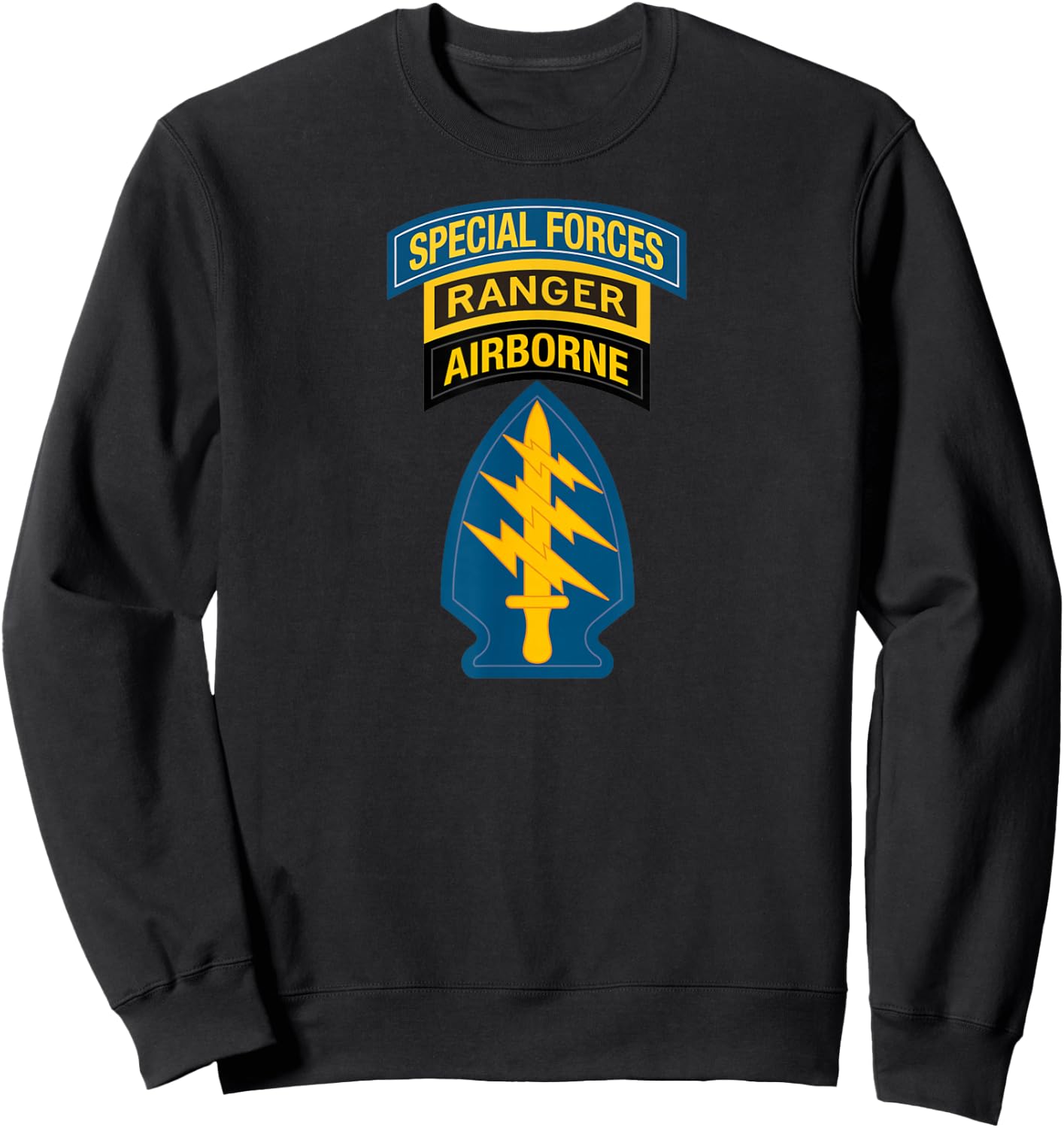 Special Forces Patch - SF Ranger Tab Sweatshirt - Sweatshirt | Black
