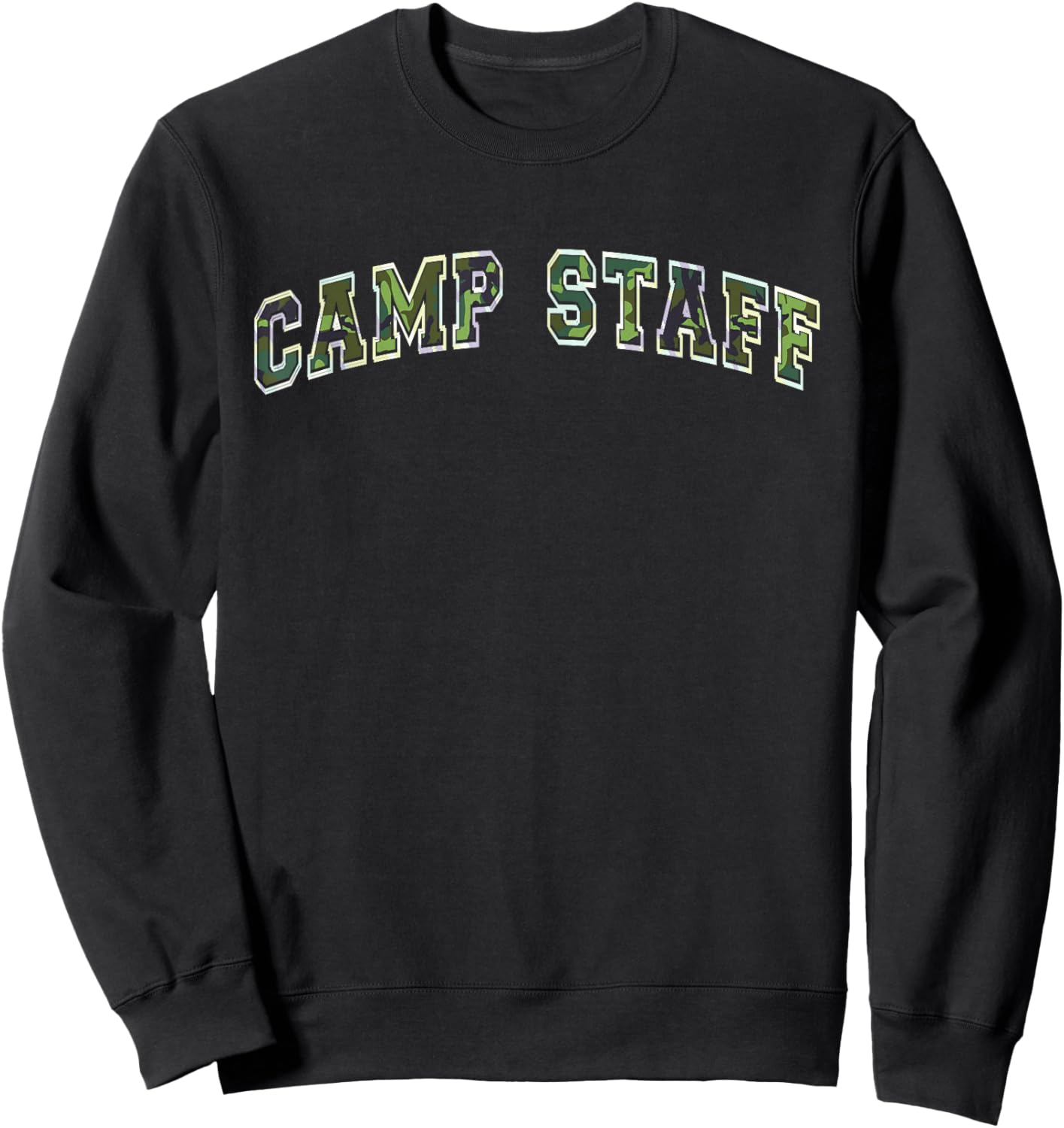 Camo CAMP STAFF Summer Campground Host Trainer Team Besties Sweatshirt - Sweatshirt | Black