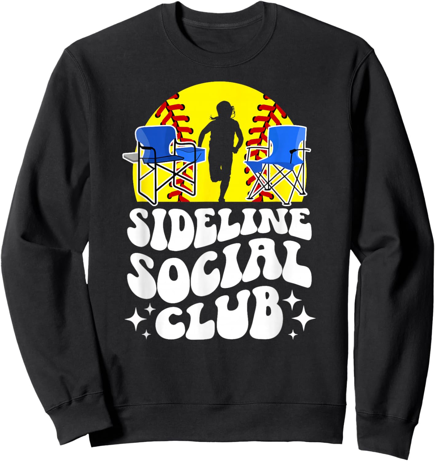 Sideline Social Club Softball Mom Of A Softball Player Mama Sweatshirt - Sweatshirt | Black