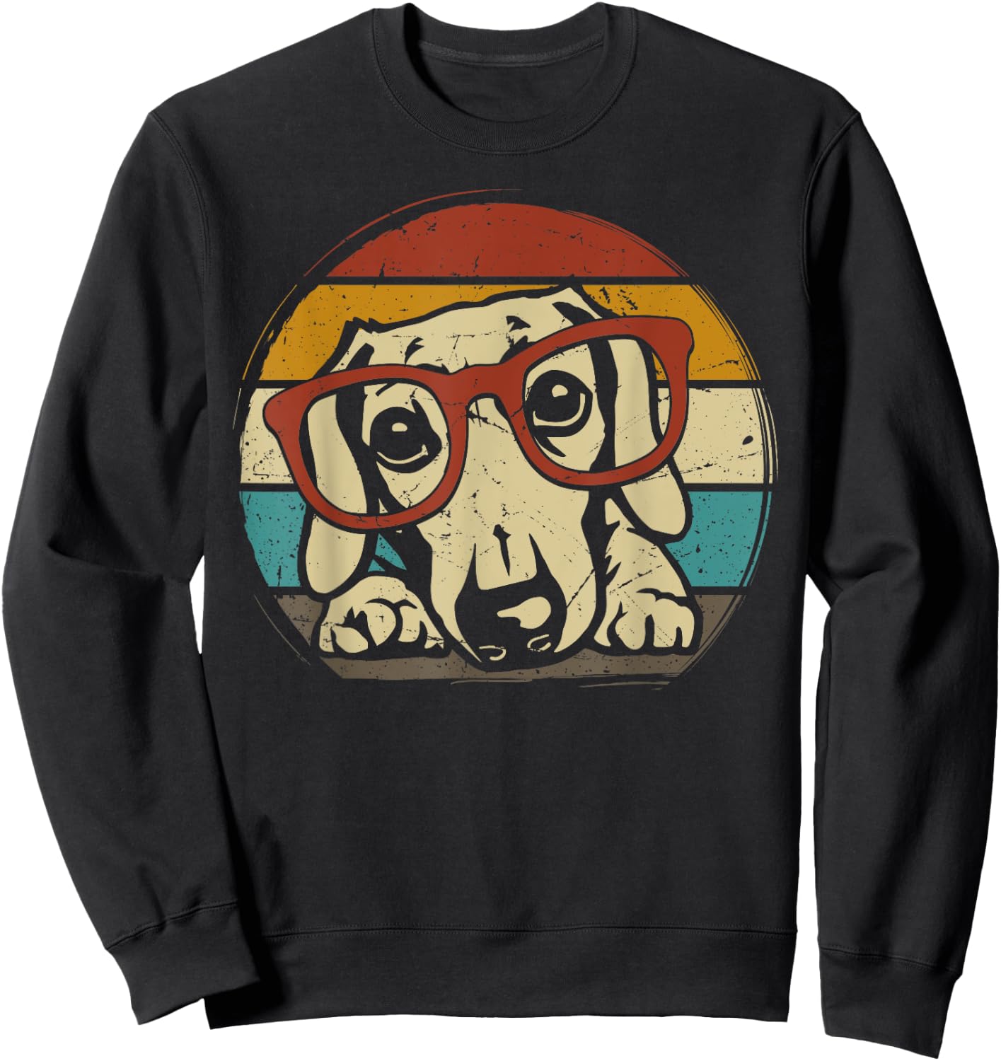 Dachshund Vintage puppy sunglasses Retro Gifts Dog Lover Sweatshirt - Sweatshirt | Black